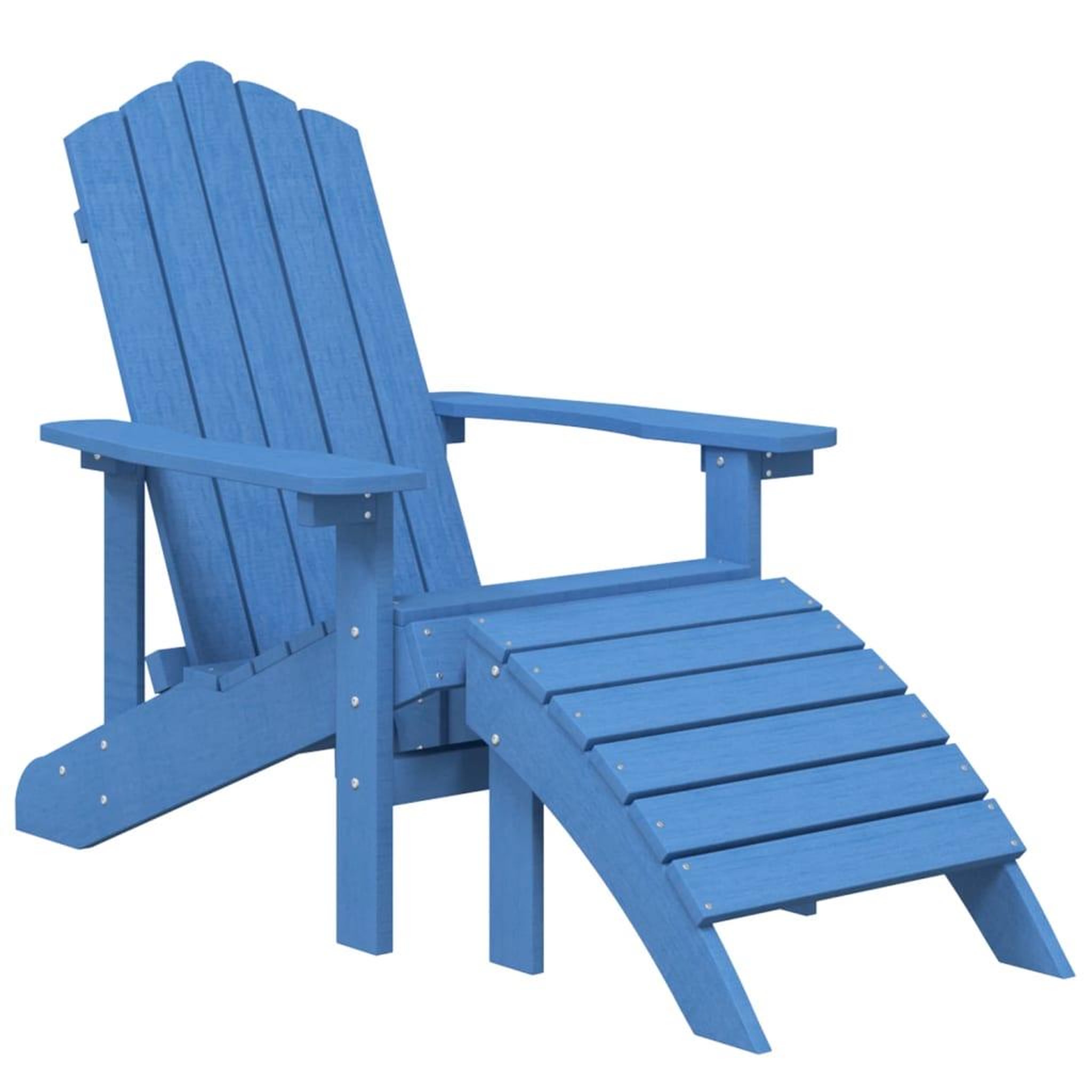 Voir la diapositive 3 : VIDAXL Chaise de jardin Adirondack repose-pied table PEHD Bleu aqua