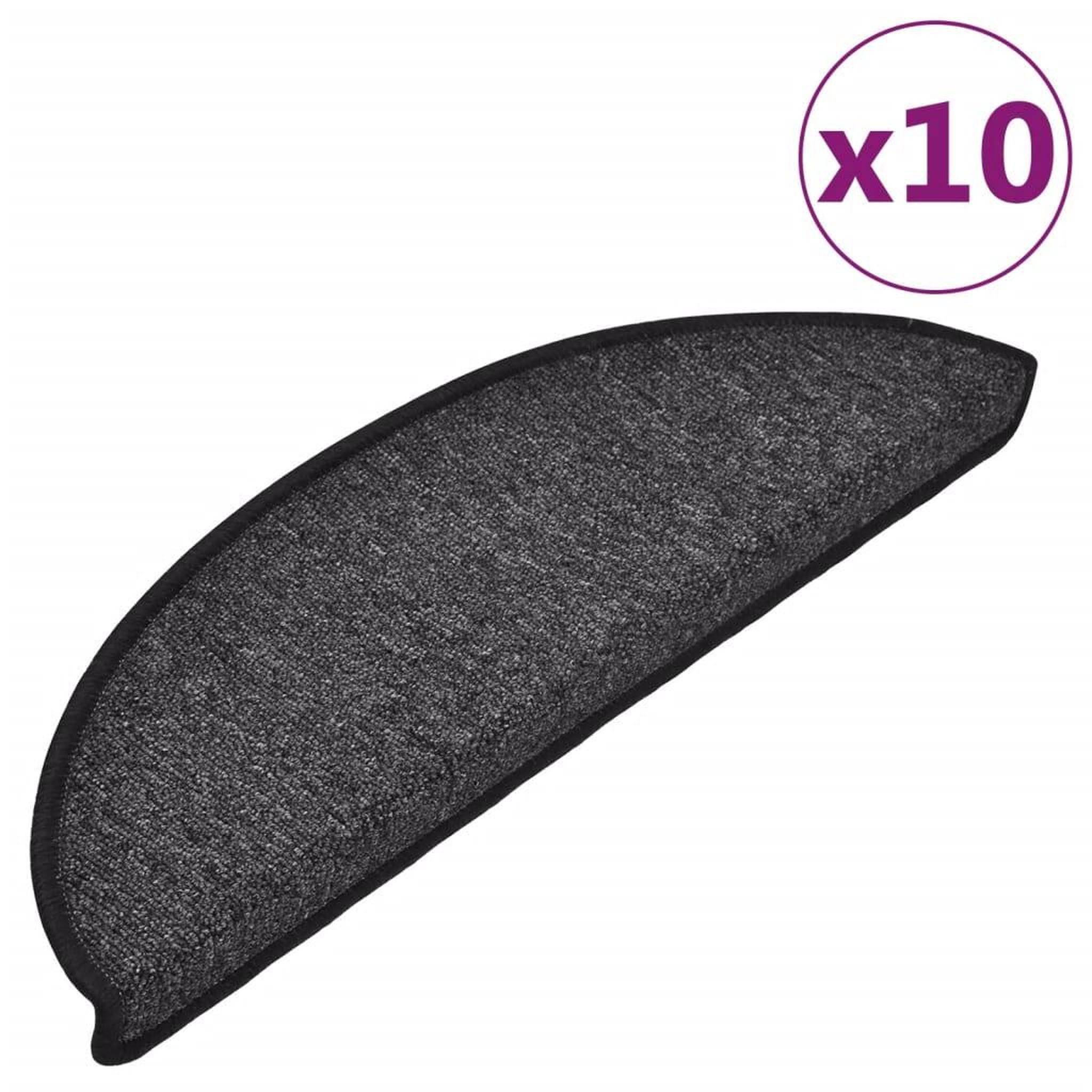 Voir la diapositive 2 : VIDAXL Tapis d'escalier 10 pcs 56x17x3 cm Anthracite