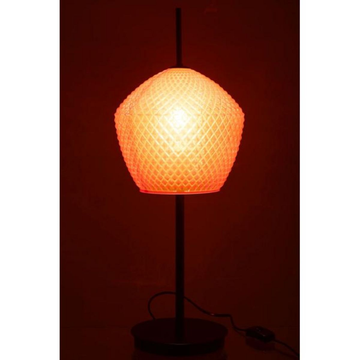 Paris Prix Lampe à Poser en Verre Design  Jenna  60cm Rouge