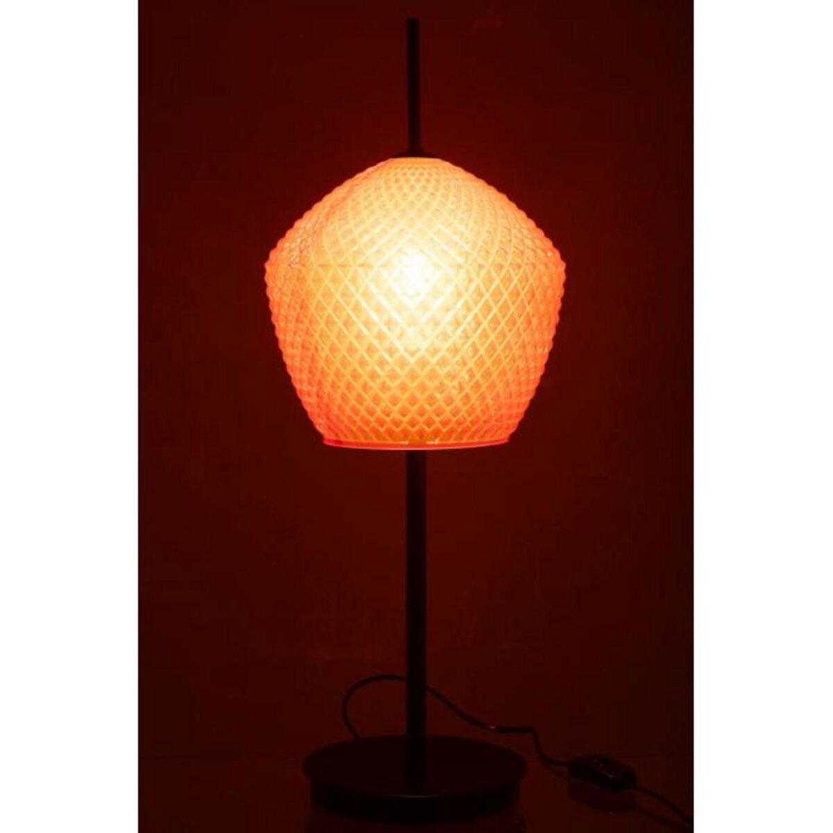 Paris Prix Lampe à Poser en Verre Design  Jenna  60cm Rouge