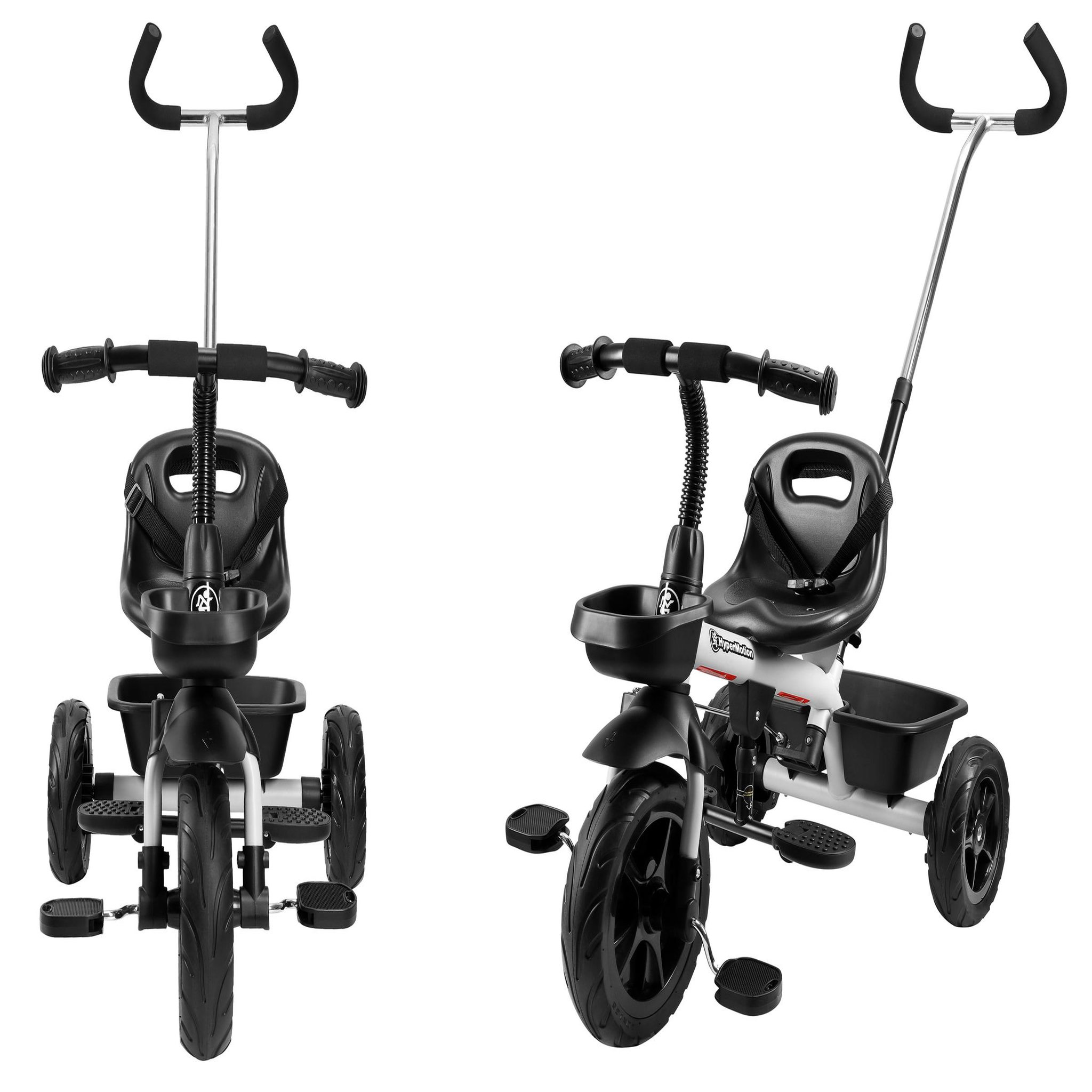 Voir la diapositive 4 : HYPERMOTION Tricycle Évolutif HyperMotion, Tricycle Bébé de 1-5 ans - Poussoir Réglable, Roues Pompées Larges