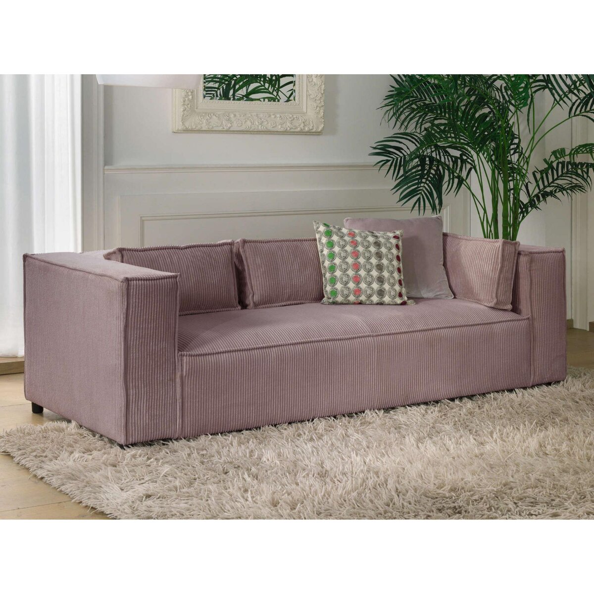 LISA DESIGN Stella - canapé fixe 3 places - en velours côtelé - style contemporain