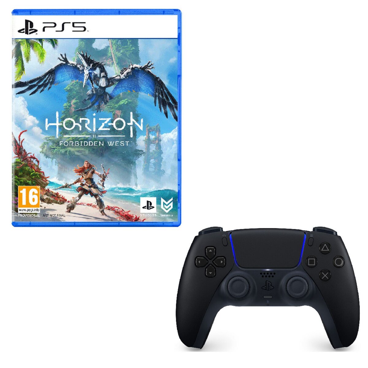 SONY Horizon Forbidden West PS5 + Manette PS5 Sans Fil Dualsense Midnight Black 
