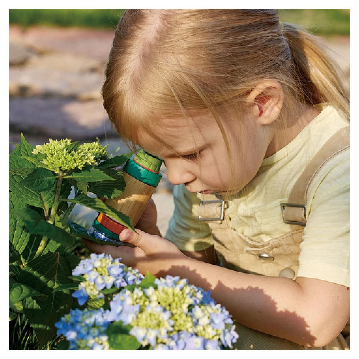 Hape Microscope en Bambou Écologique pour Enfants - Exploration Scientifique Amusante