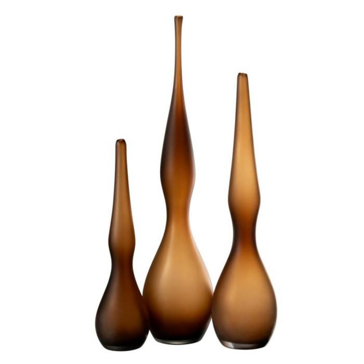 Paris Prix Lot de 3 Vases en Verre  Yoko  64cm Marron