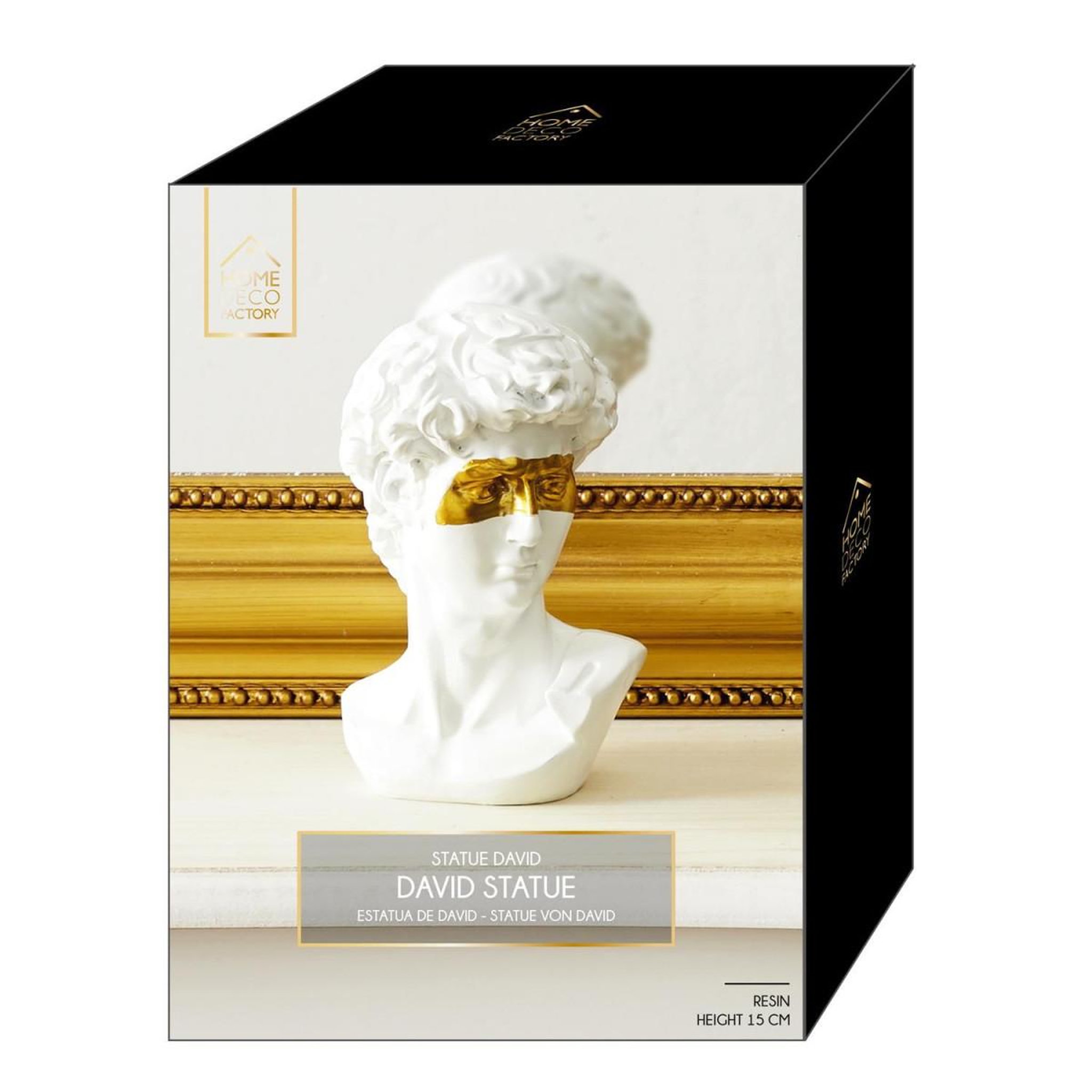 Voir la diapositive 6 : The Home Deco Factory Statuette Déco  David avec Masque  15cm Blanc