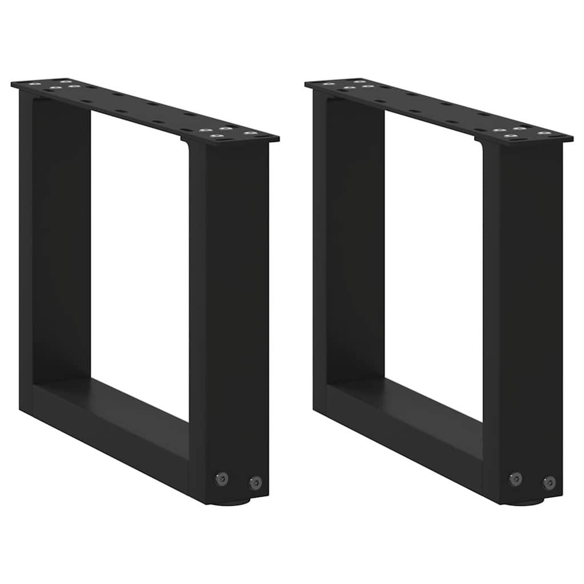 VIDAXL Pieds de table basse forme de U 2 pcs noir 40x(30-31) cm acier