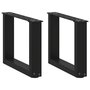 Voir la diapositive 1 : VIDAXL Pieds de table basse forme de U 2 pcs noir 40x(30-31) cm acier