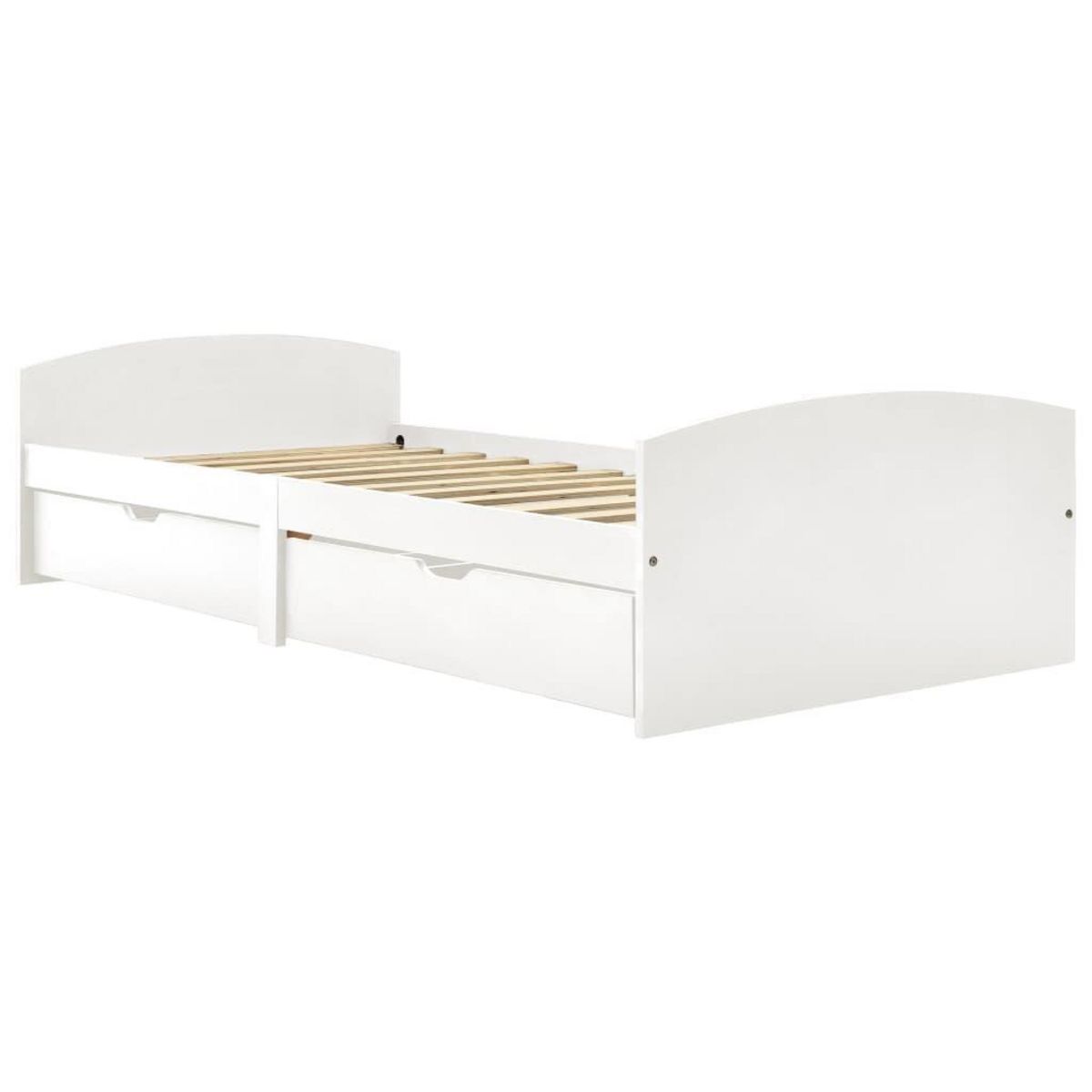 VIDAXL Cadre de lit avec 2 tiroirs sans matelas blanc 90x200 cm