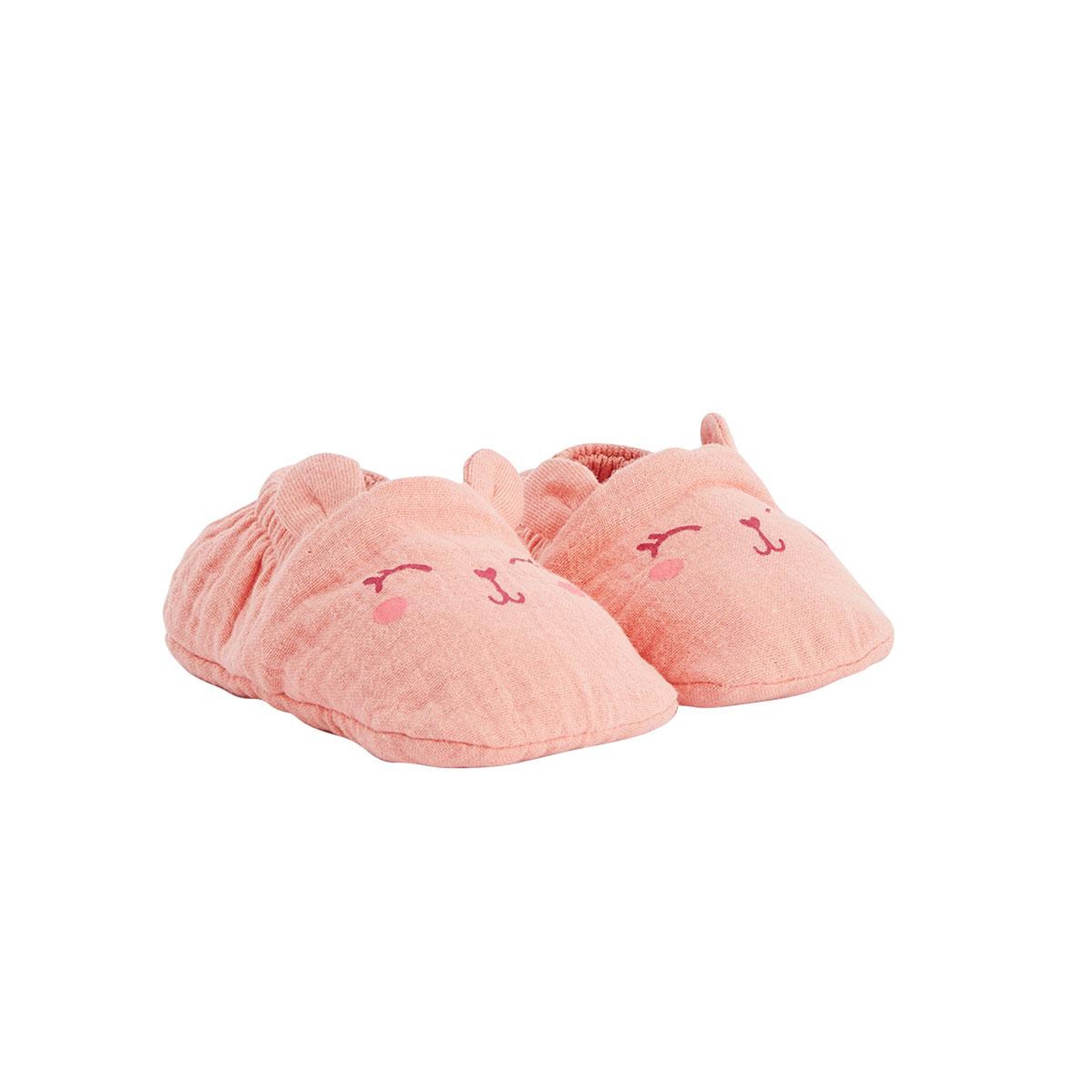 Voir la diapositive 2 : Petit Béguin Chaussons bébé en gaze de coton santa giulia