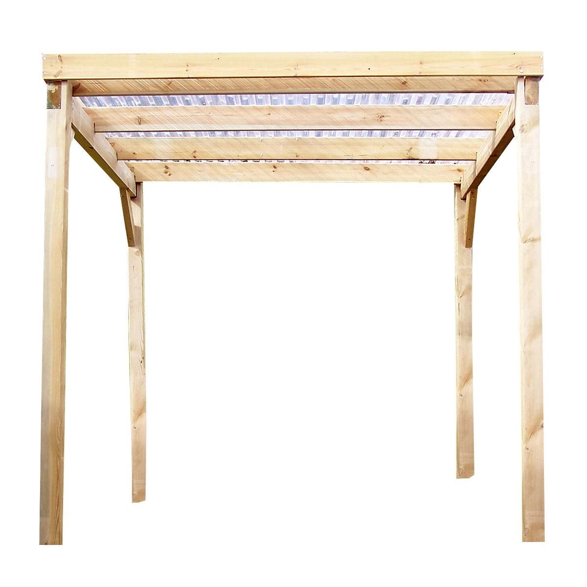 Carport toit plat - Bois traité autoclave - Toit plat - 4 m²