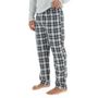 Voir la diapositive 4 : PIERRE CARDIN Ensemble Pyjama long homme en popeline à carreaux et Logo poitrine