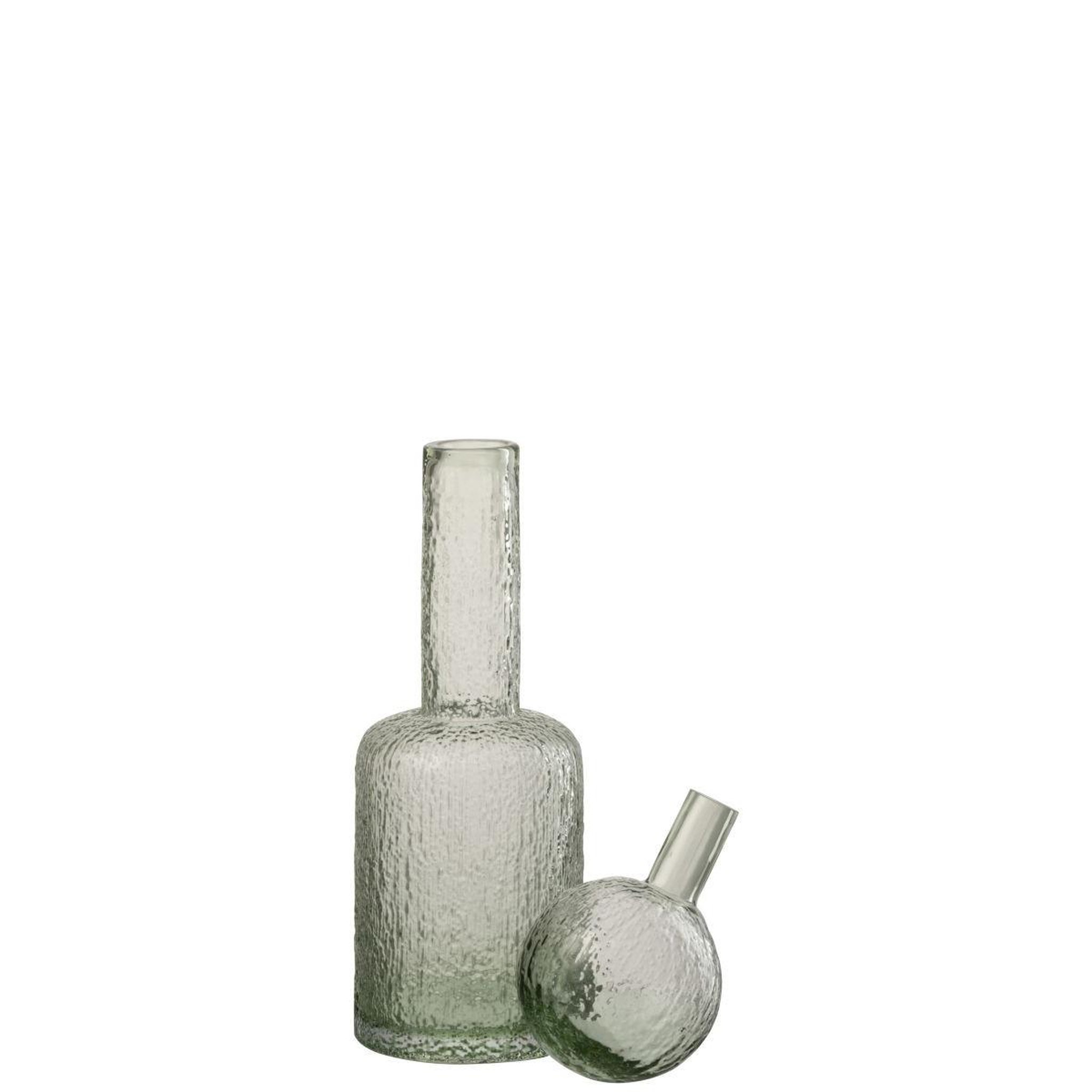 Voir la diapositive 2 : J-LINE Bouteille déco en verre  spiaggia  43cm gris vert
