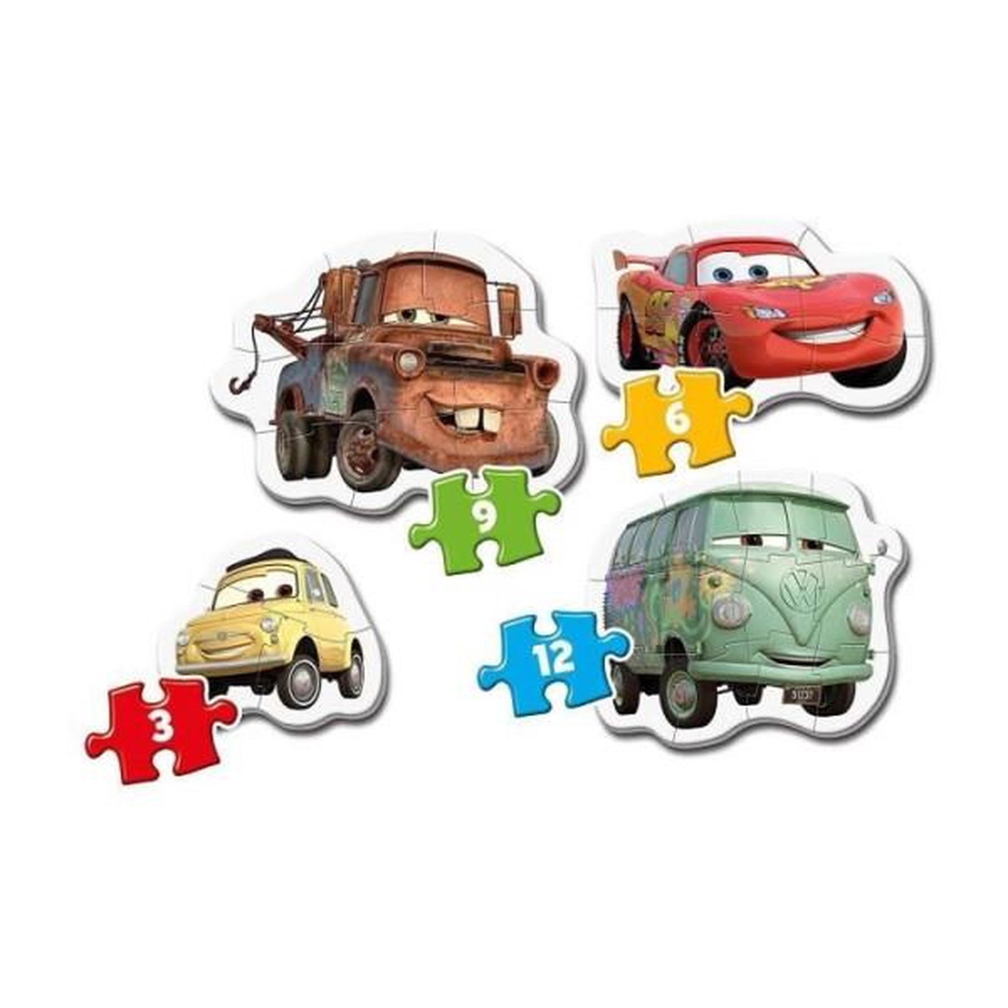 Voir la diapositive 2 : CLEMENTONI Clementoni - my first puzzles - cars - puzzle évolutif 3-6-9-12 pieces - mixte - a partir de 2 ans