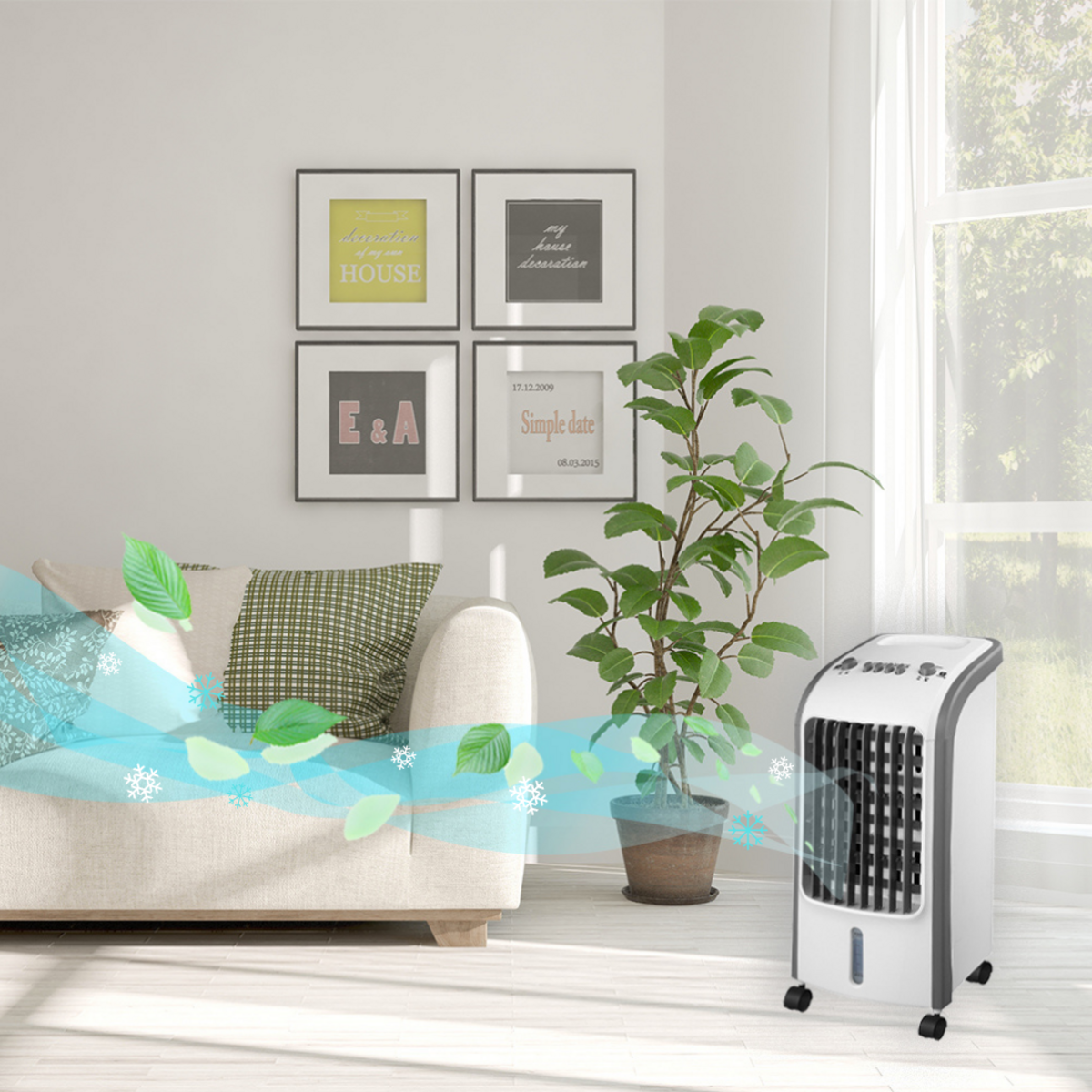 KALIA Rafraichisseur d'air humidificateur BARROW Blanc ABS 80W