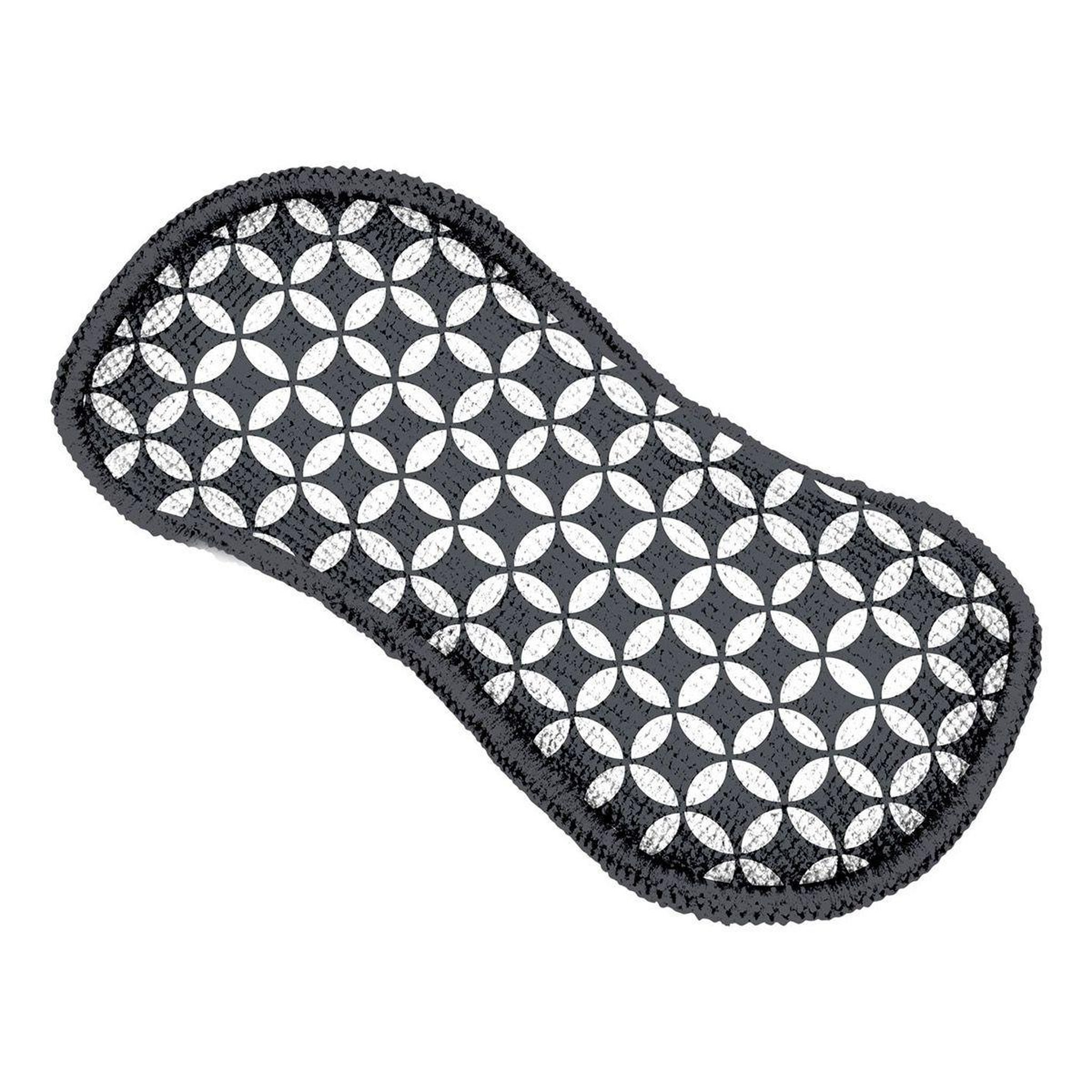 HOMEA Lot de 3 éponges microfibre  geoflower  18cm noir & blanc
