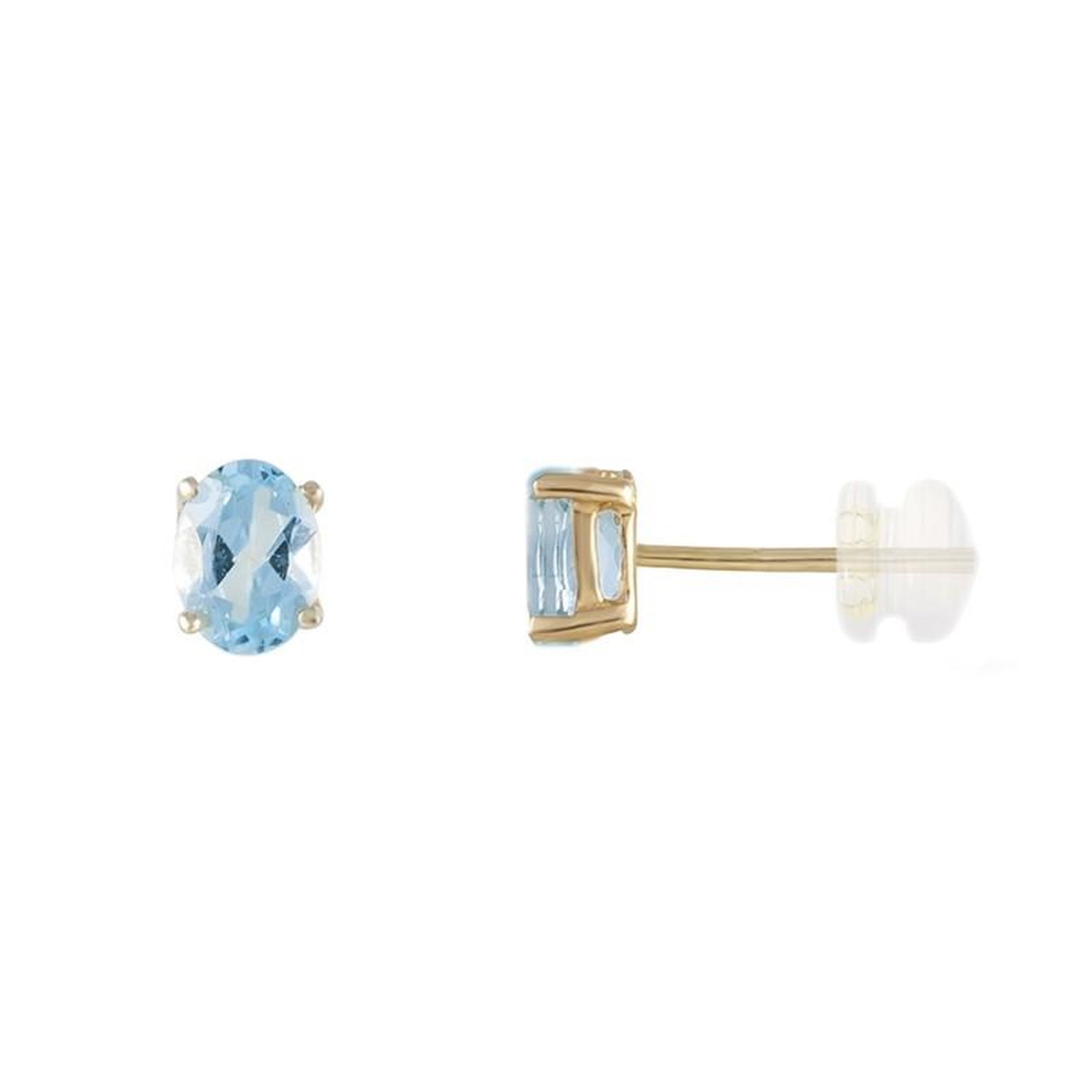 Voir la diapositive 1 : L'ATELIER D'AZUR Boucles d'Oreilles Or Jaune et Topaze Ovale - Femme