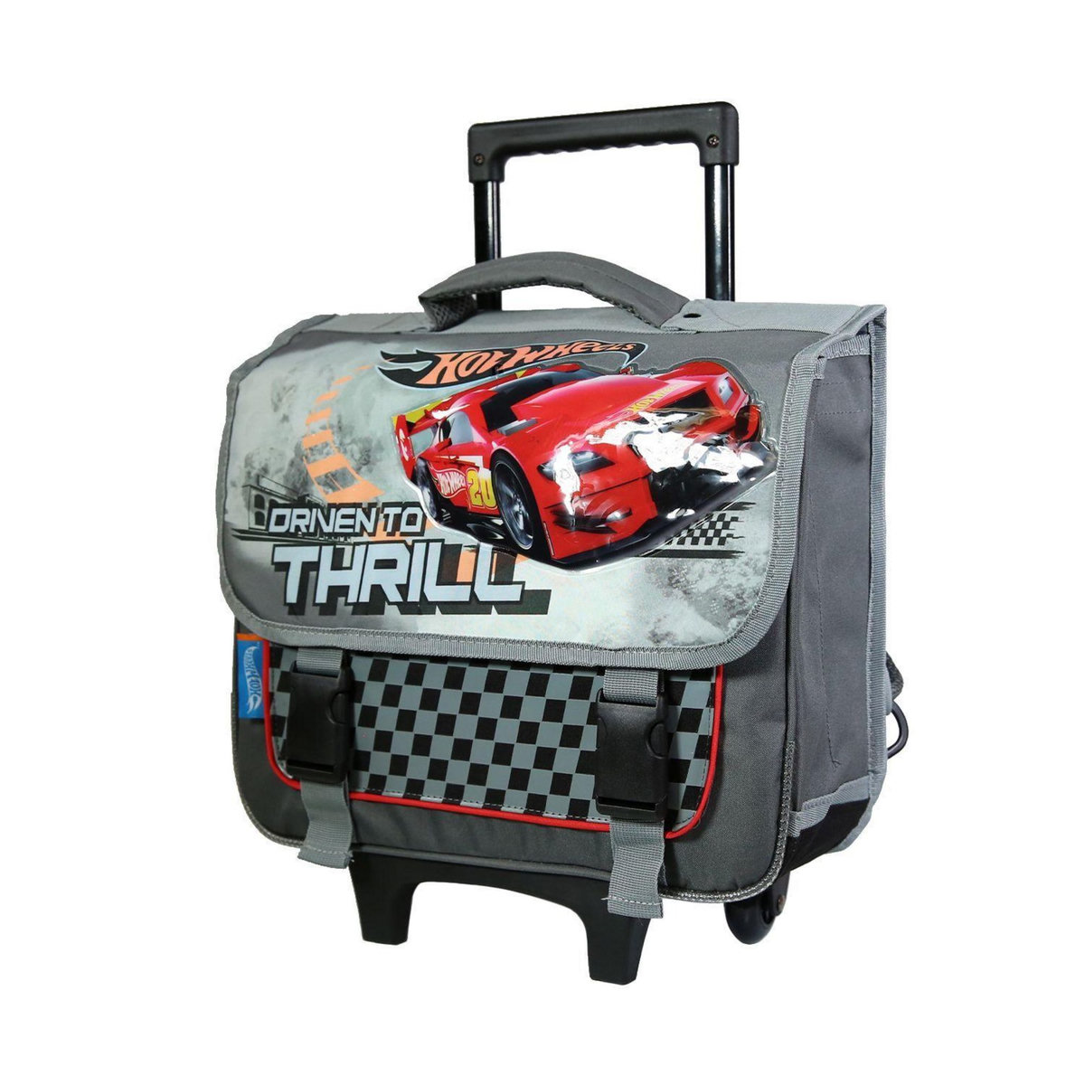 Bagtrotter BAGTROTTER Cartable à roulettes 38 cm Hot Wheels voitures Gris
