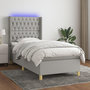 Voir la diapositive 1 : VIDAXL Sommier a lattes de lit matelas LED Gris clair 80x200cm Tissu
