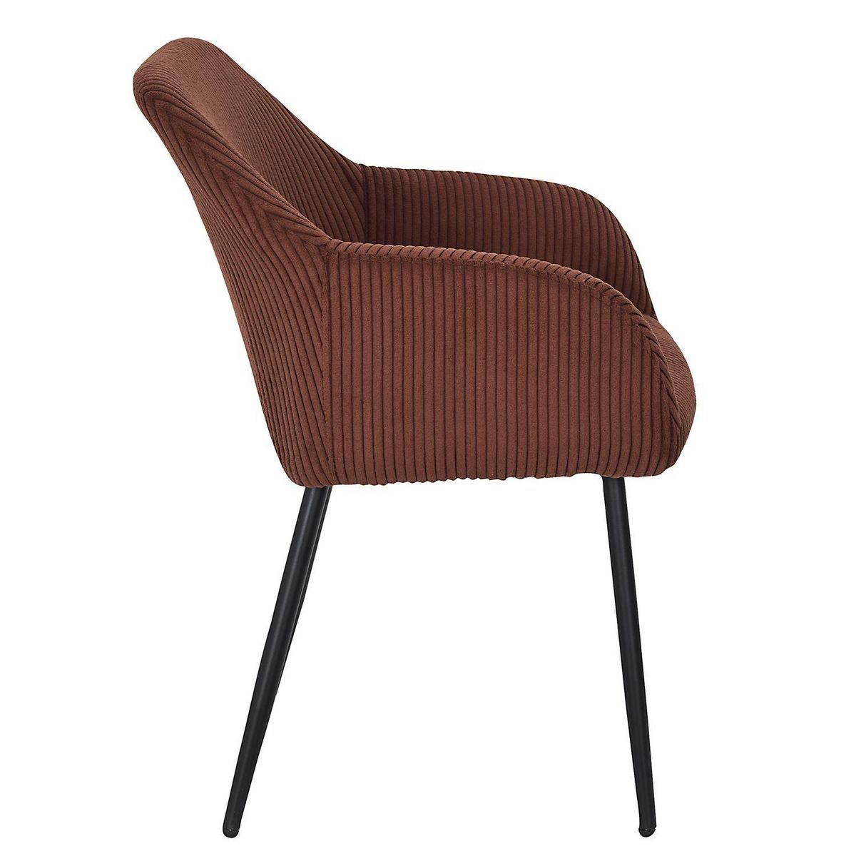 TOILINUX Lot de 2 fauteuils en tissu côtelé DRAMMEN - Terracotta