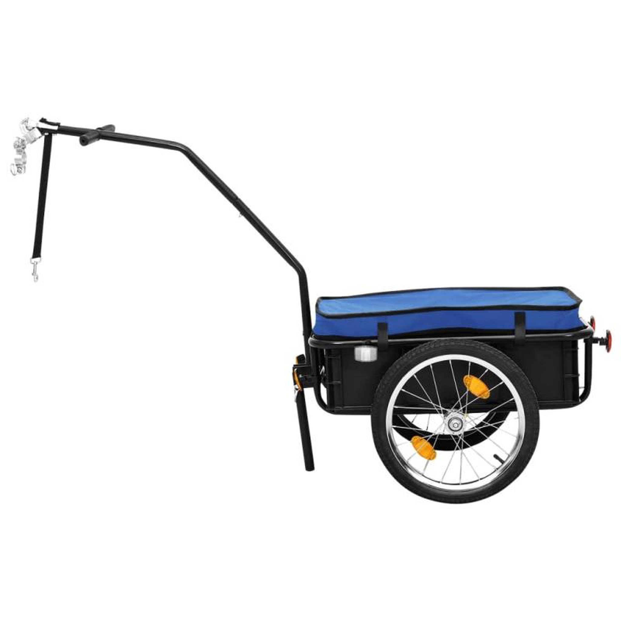 Voir la diapositive 3 : VIDAXL Remorque de vélo chariot à main 155x60x83 cm acier bleu