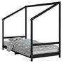 Voir la diapositive 2 : VIDAXL Cadre de lit pour enfants noir 90x200 cm bois de pin massif