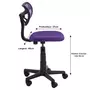 IDIMEX Chaise de bureau pour enfant MILAN fauteuil pivotant et ergonomique, siège à roulettes avec hauteur réglable, mesh violet