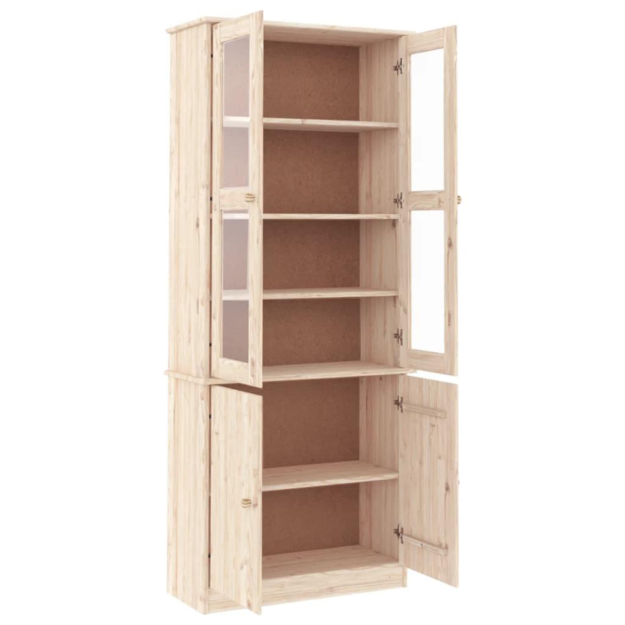 Voir la diapositive 4 : VIDAXL Vitrine en verre ALTA 77x35x186,5 cm bois de pin massif