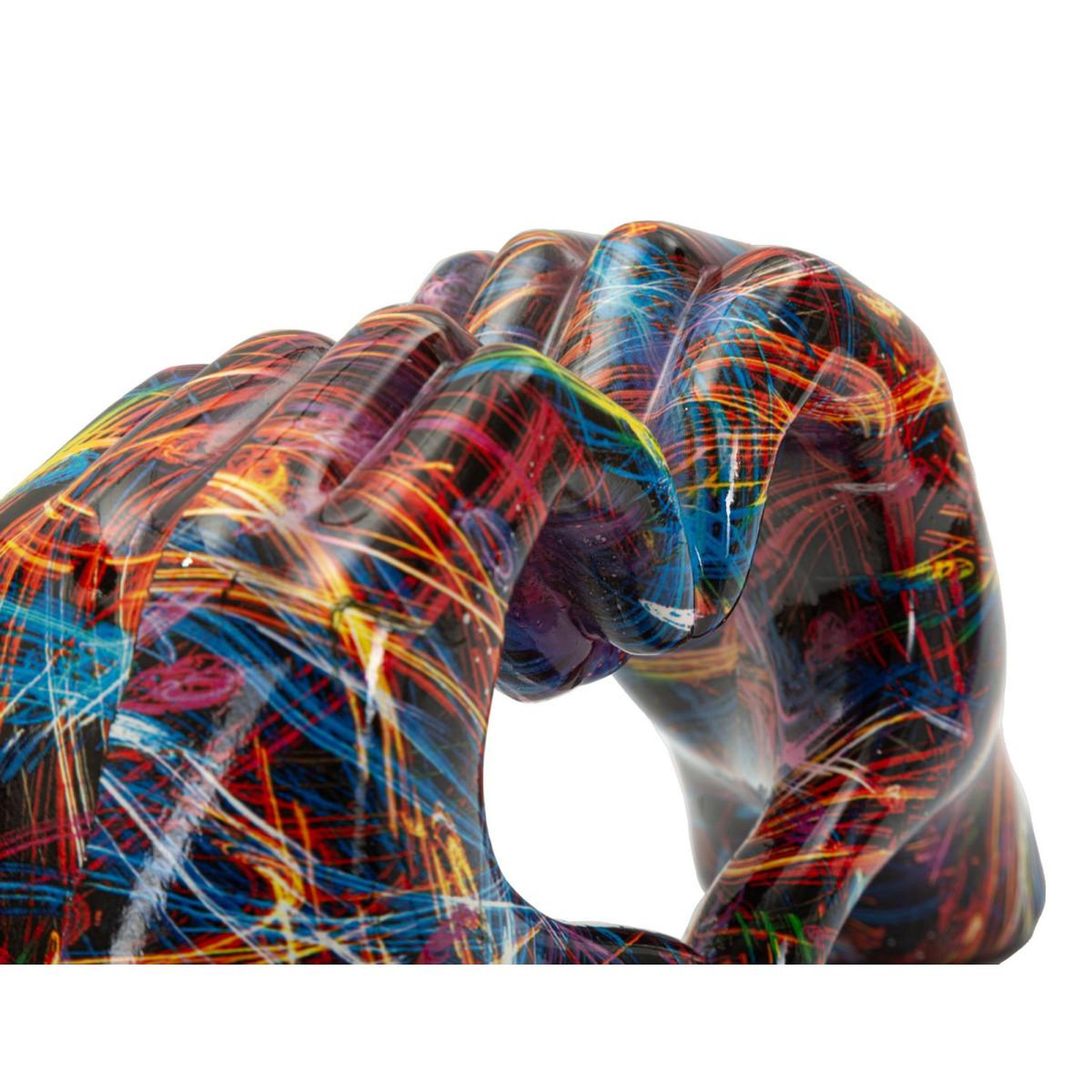 Voir la diapositive 5 : Paris Prix Mains cœur en résine  psyco  25cm multicolore