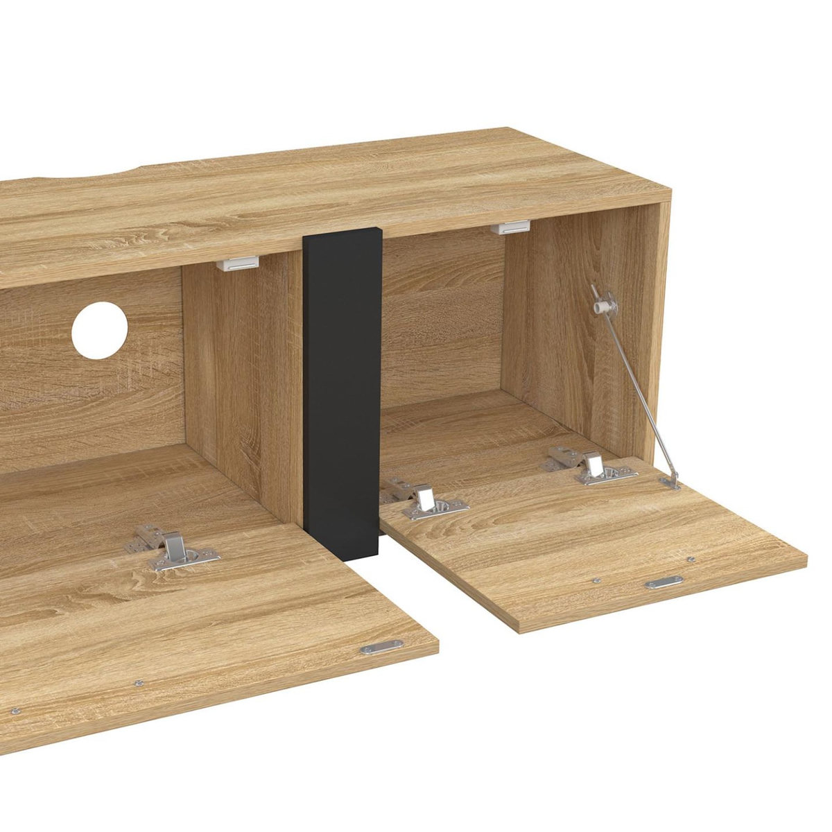 ID MARKET Meuble TV 180 cm suspendu PHOENIX 3 portes design industriel