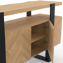 Voir la diapositive 5 : ID MARKET Buffet 140 cm CASSIUS 4 portes effet chevrons et noir