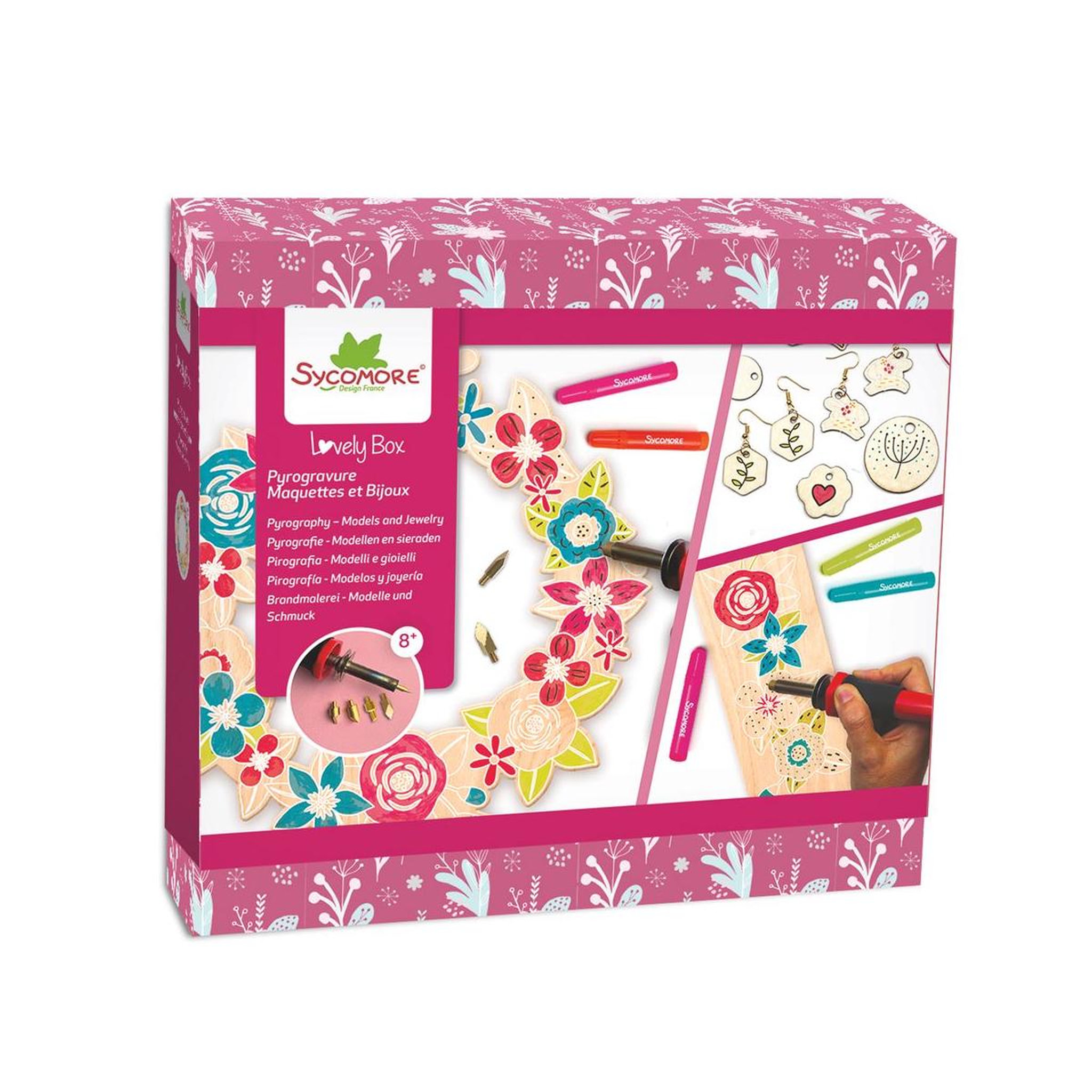 Au Sycomore Lovely box XL - Pyrogravure - Maquette et bijoux