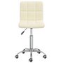 Voir la diapositive 3 : VIDAXL Chaise pivotante de bureau Creme Tissu