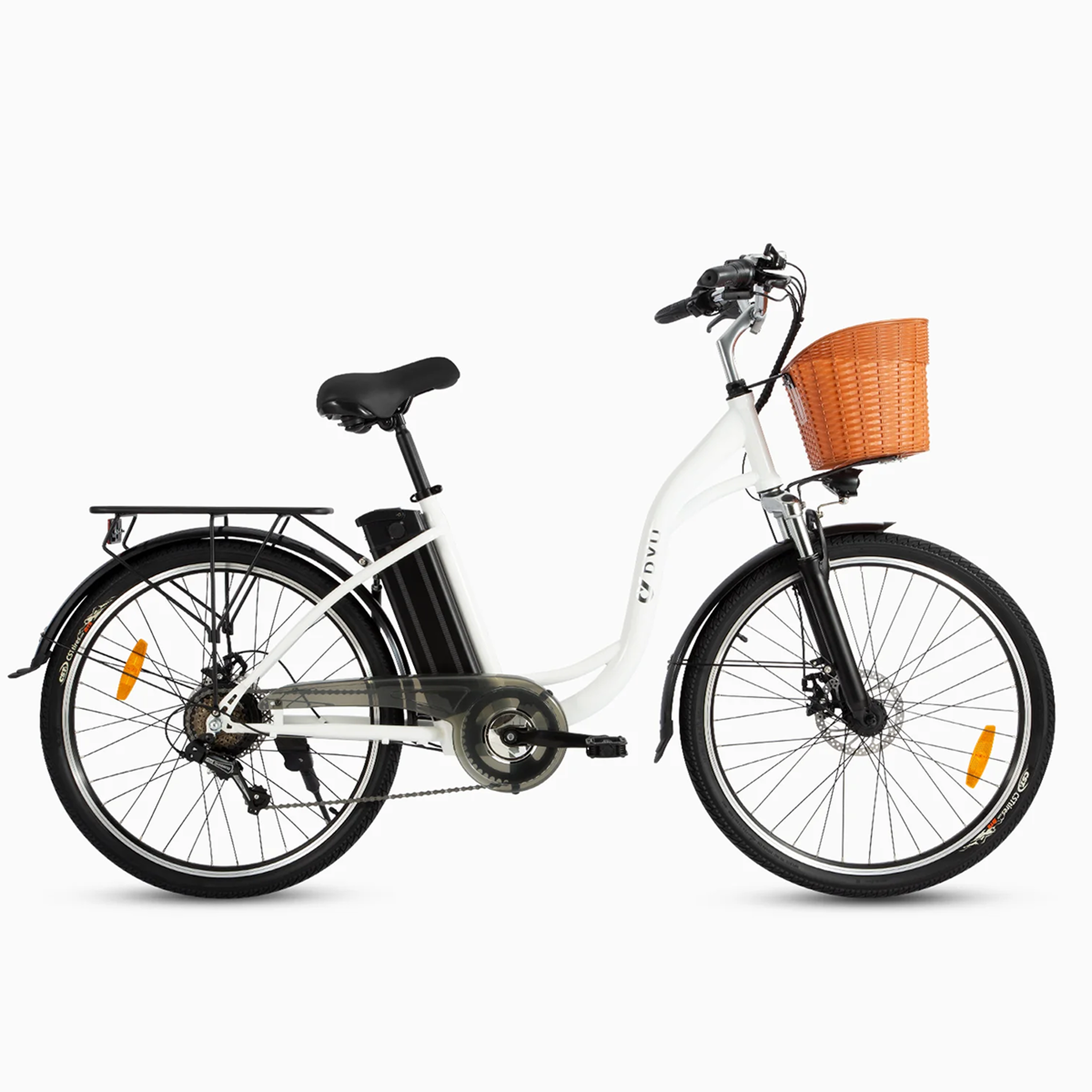 Voir la diapositive 1 : DYU Vélo électrique rétro DYU C6, 250 W, 36 V, 12,5 Ah, avec panier et porte-bagages arrière