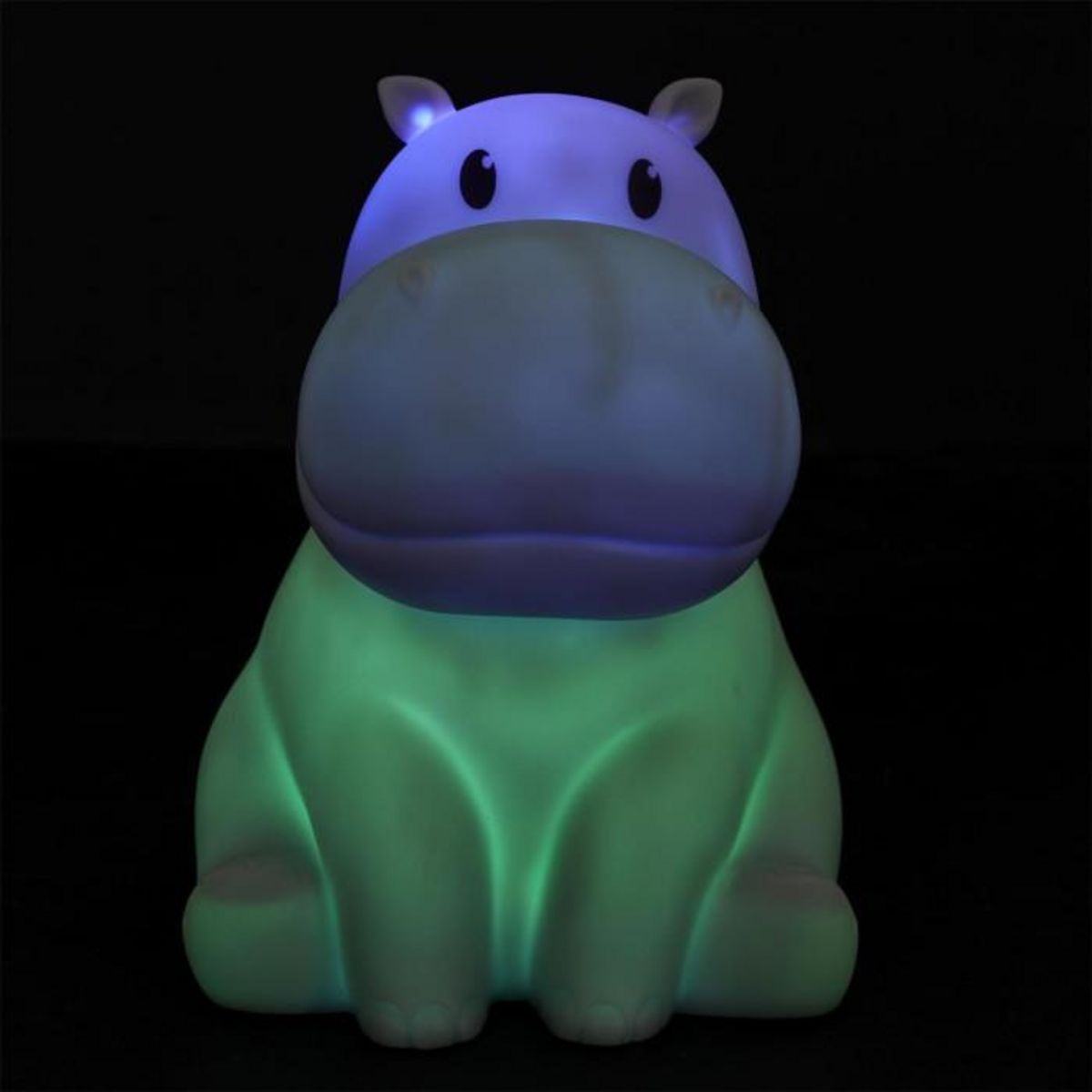 Paris Prix Lampe Veilleuse Enfant Led  Hippopotame  16cm Gris