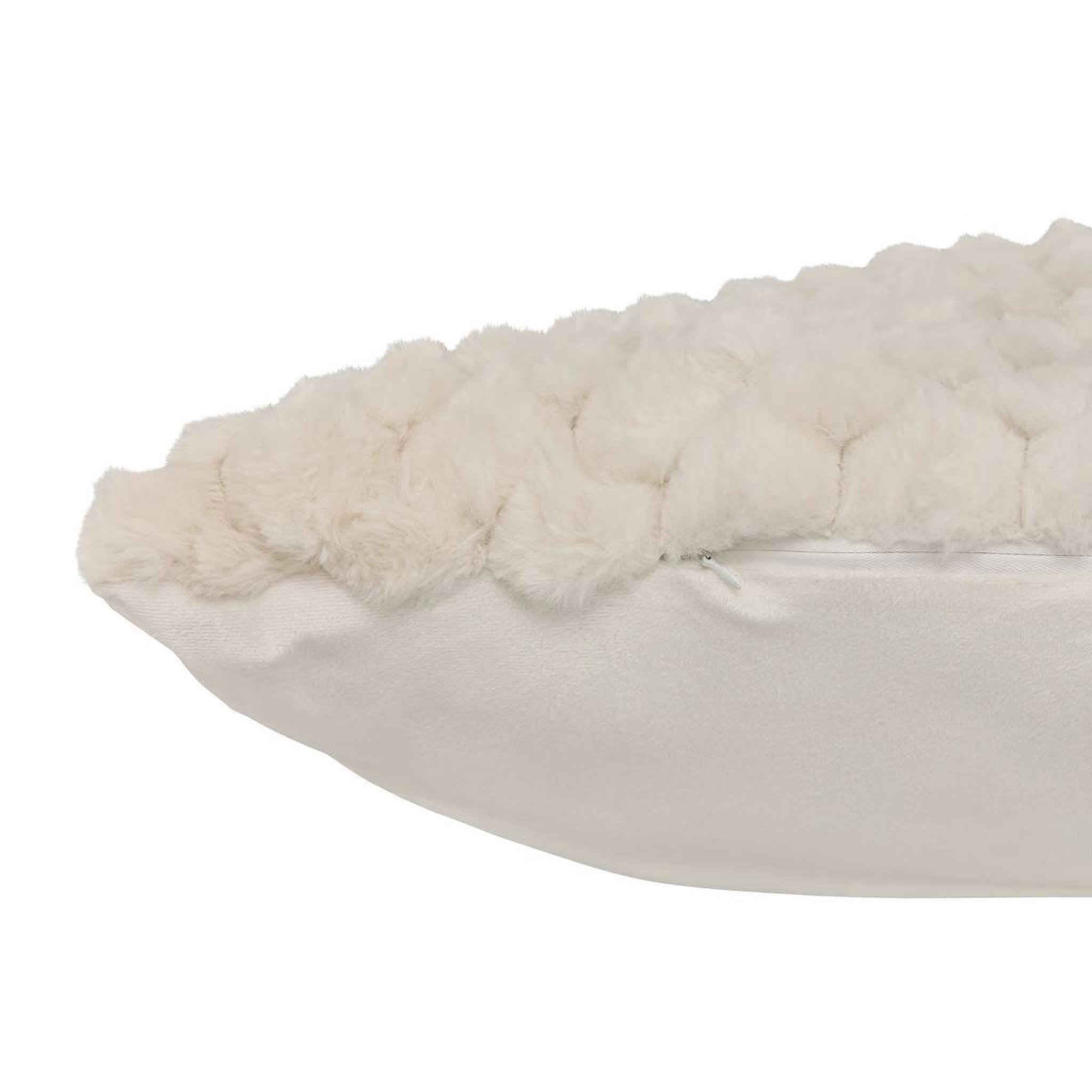 Voir la diapositive 2 : ATMOSPHERA Coussin imitation fourrure  adriel  50x80cm beige
