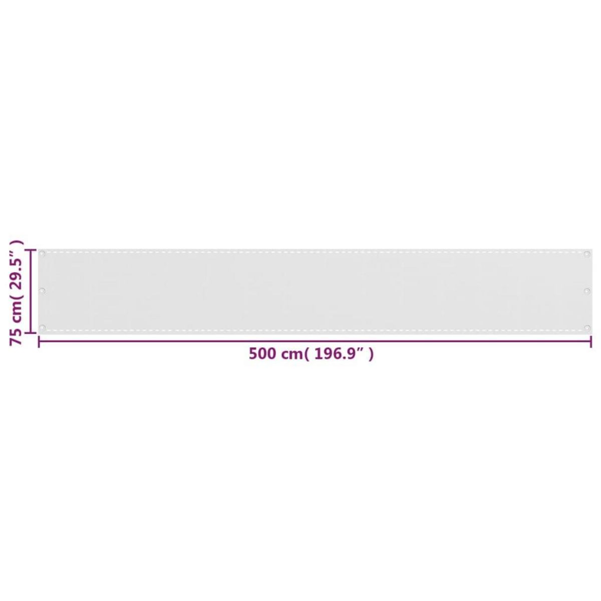 VIDAXL Ecran de balcon Blanc 75x500 cm PEHD