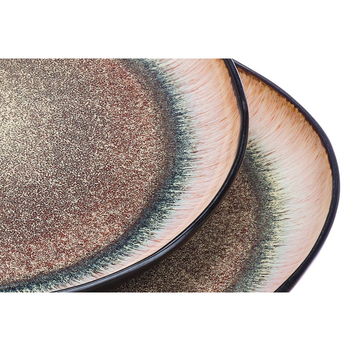 BJORN Plateau de service IRIS Ø32cm - 2 pièces - Marron sauvage