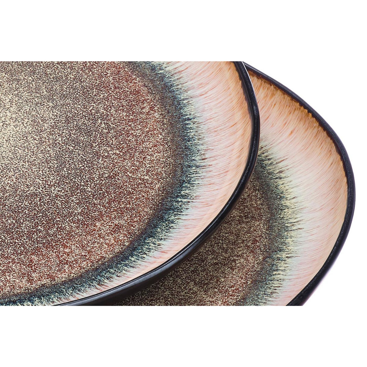 BJORN Plateau de service IRIS Ø32cm - 2 pièces - Marron sauvage