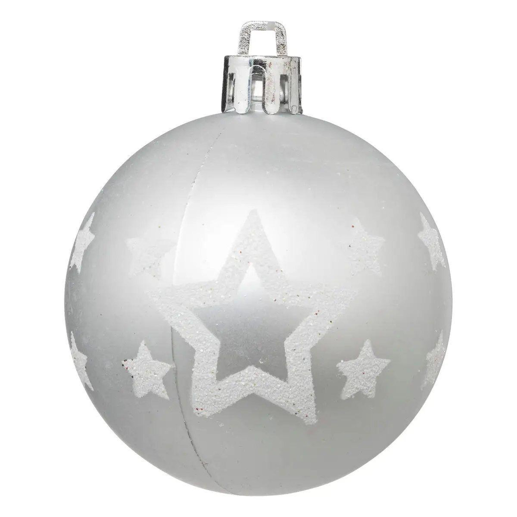 Voir la diapositive 2 : ATMOSPHERA Lot de 25 boules de noël  maison des couleurs  6cm argent & blanc