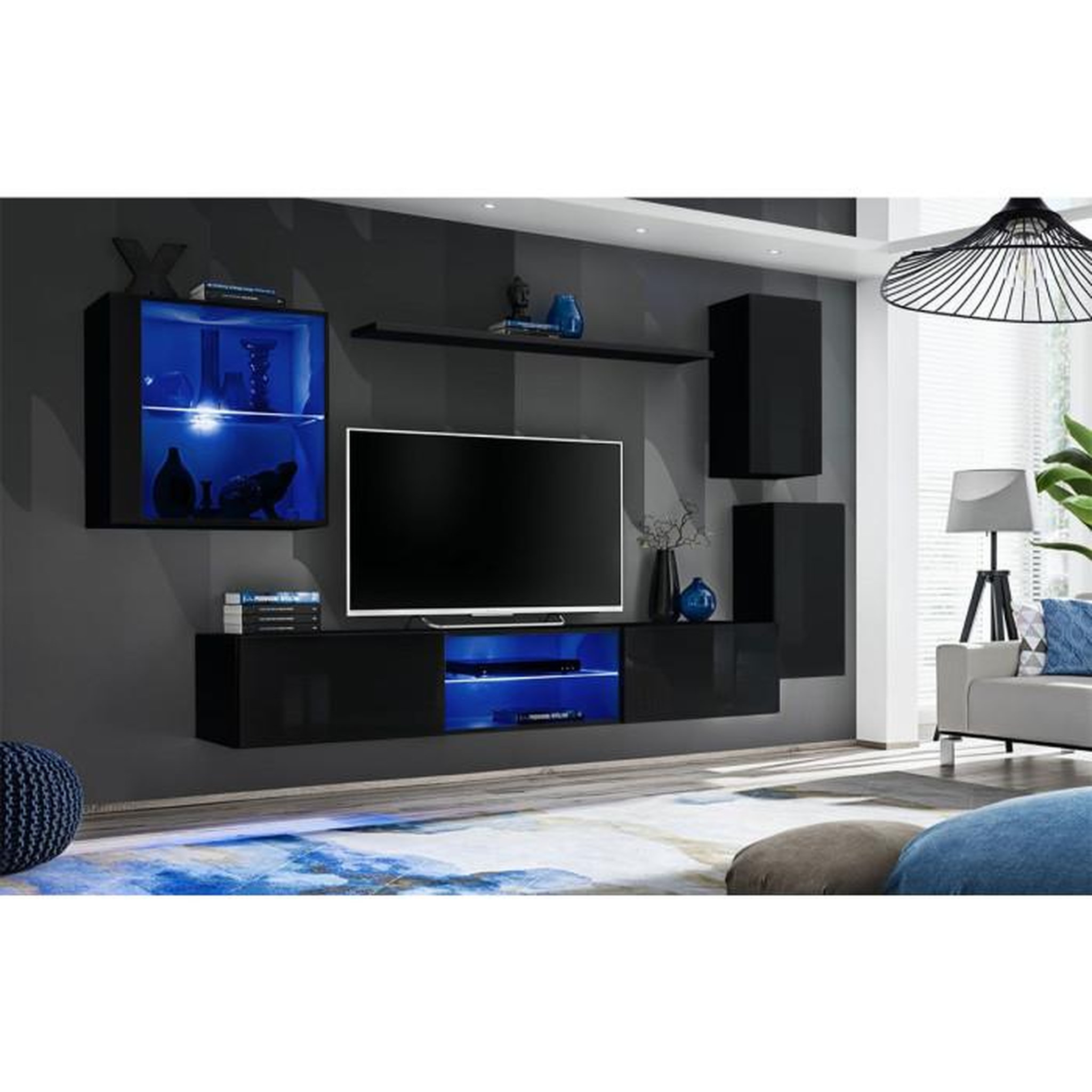 Voir la diapositive 2 : Paris Prix Ensemble Meuble TV  Switch XXIII  250cm Noir & Gris