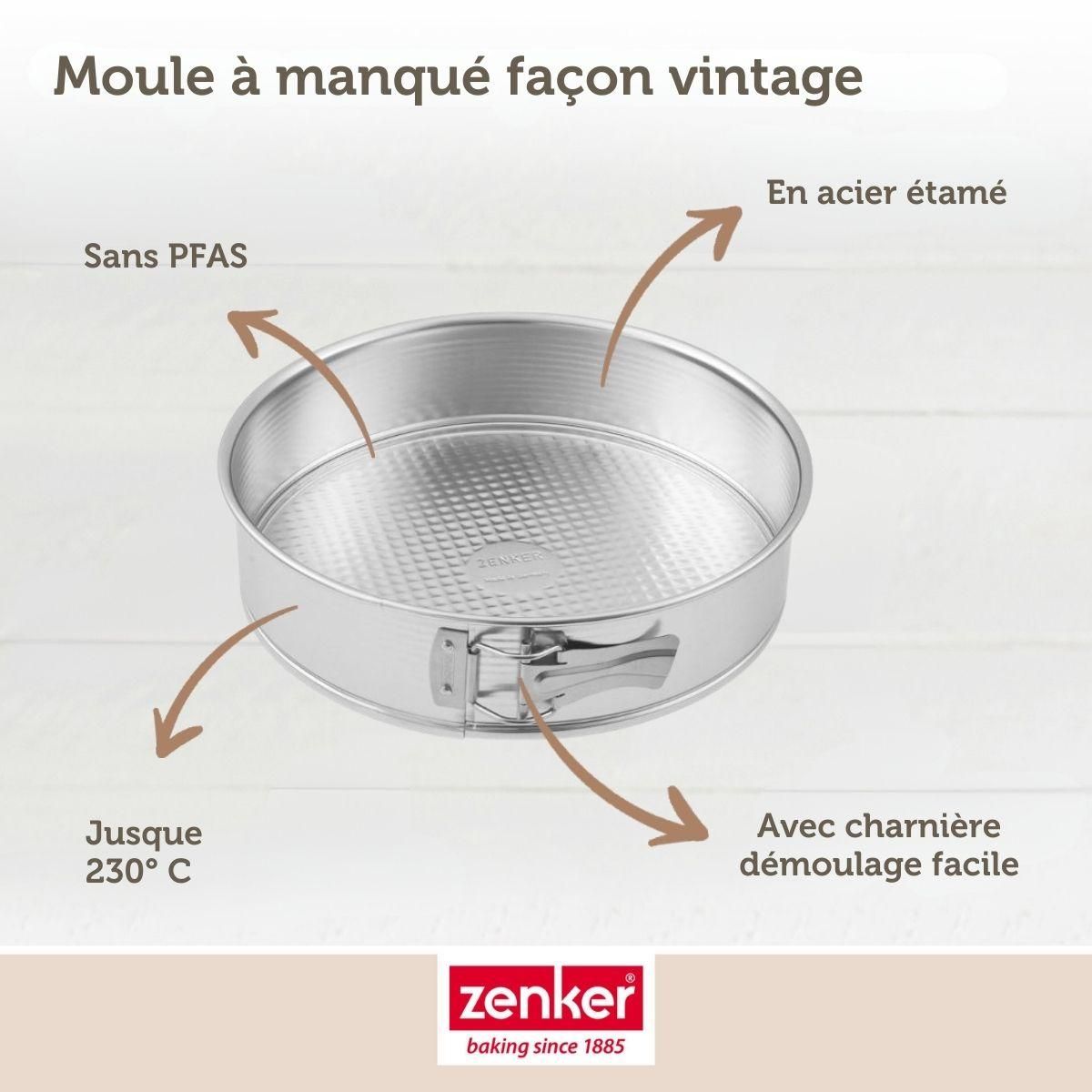 ZENKER Moule à manqué à charnière 26,3 cm Zenker Silver