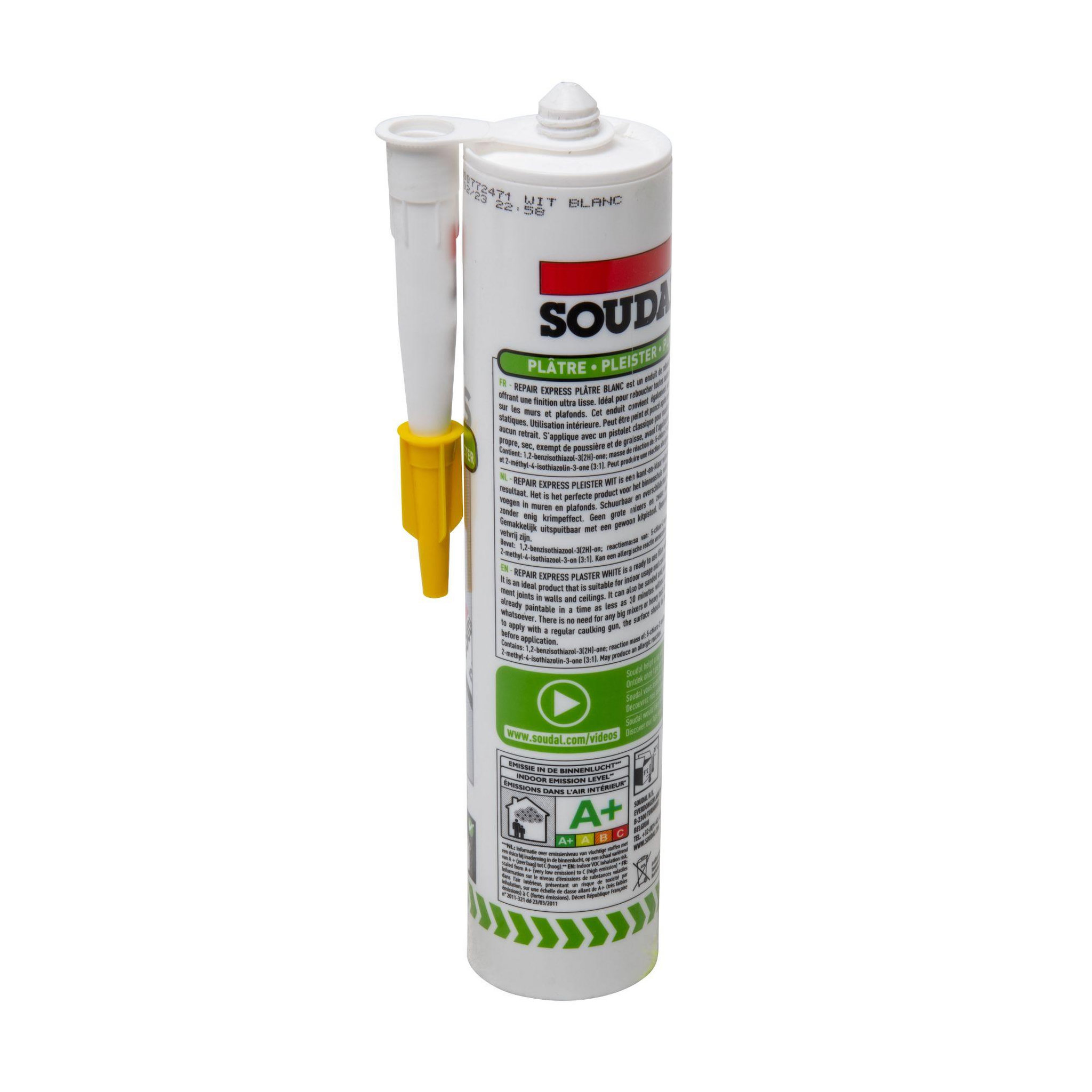 Voir la diapositive 2 : Soudal Cartouche d'enduit instantané 300ml