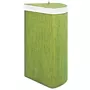 VIDAXL Panier a linge d'angle Bambou Vert 60 L