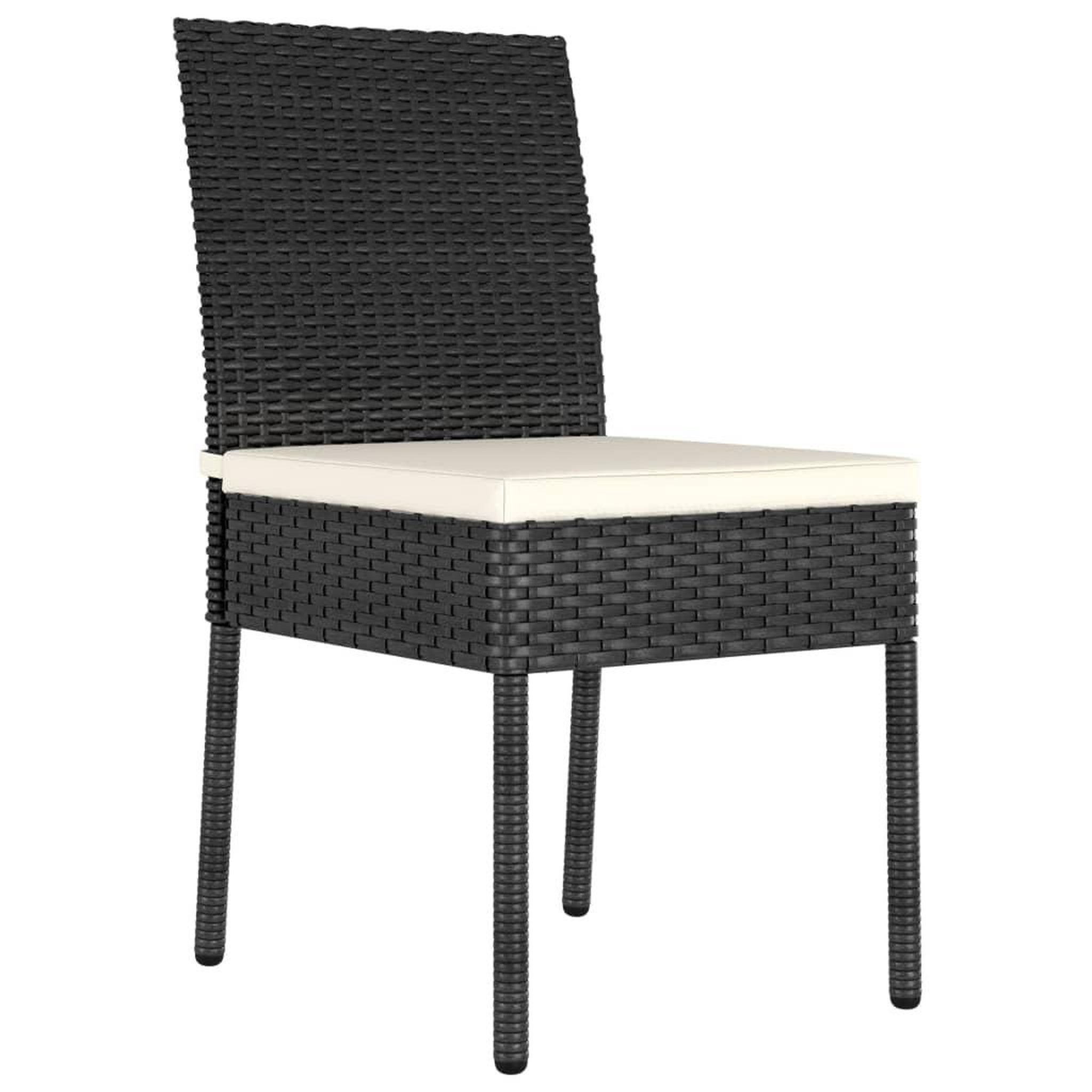 Voir la diapositive 2 : VIDAXL Chaises a manger de jardin lot de 2 Resine tressee Noir