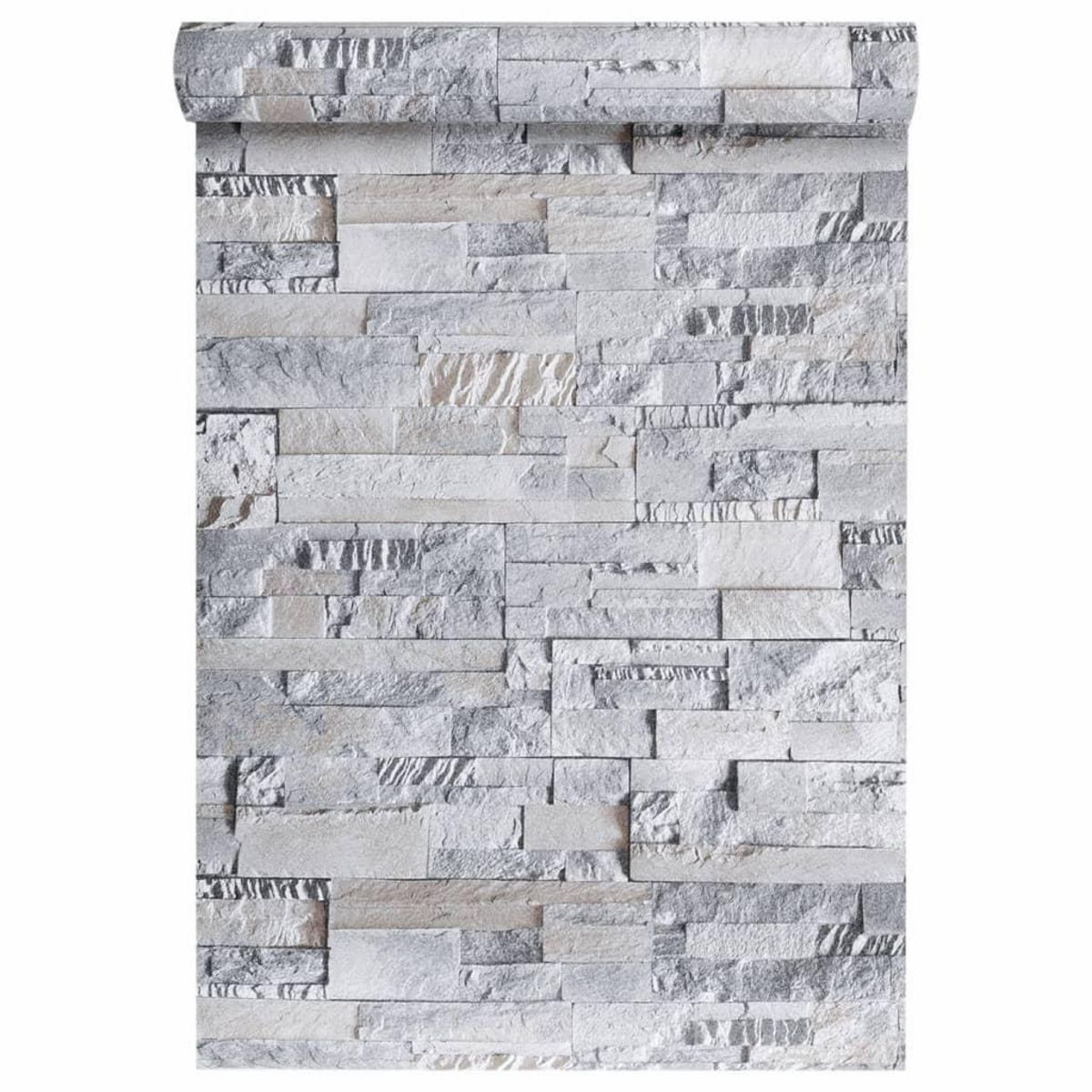 VIDAXL Papier peint 3D aspect de pierre gris marron 10x0,53m non tisse