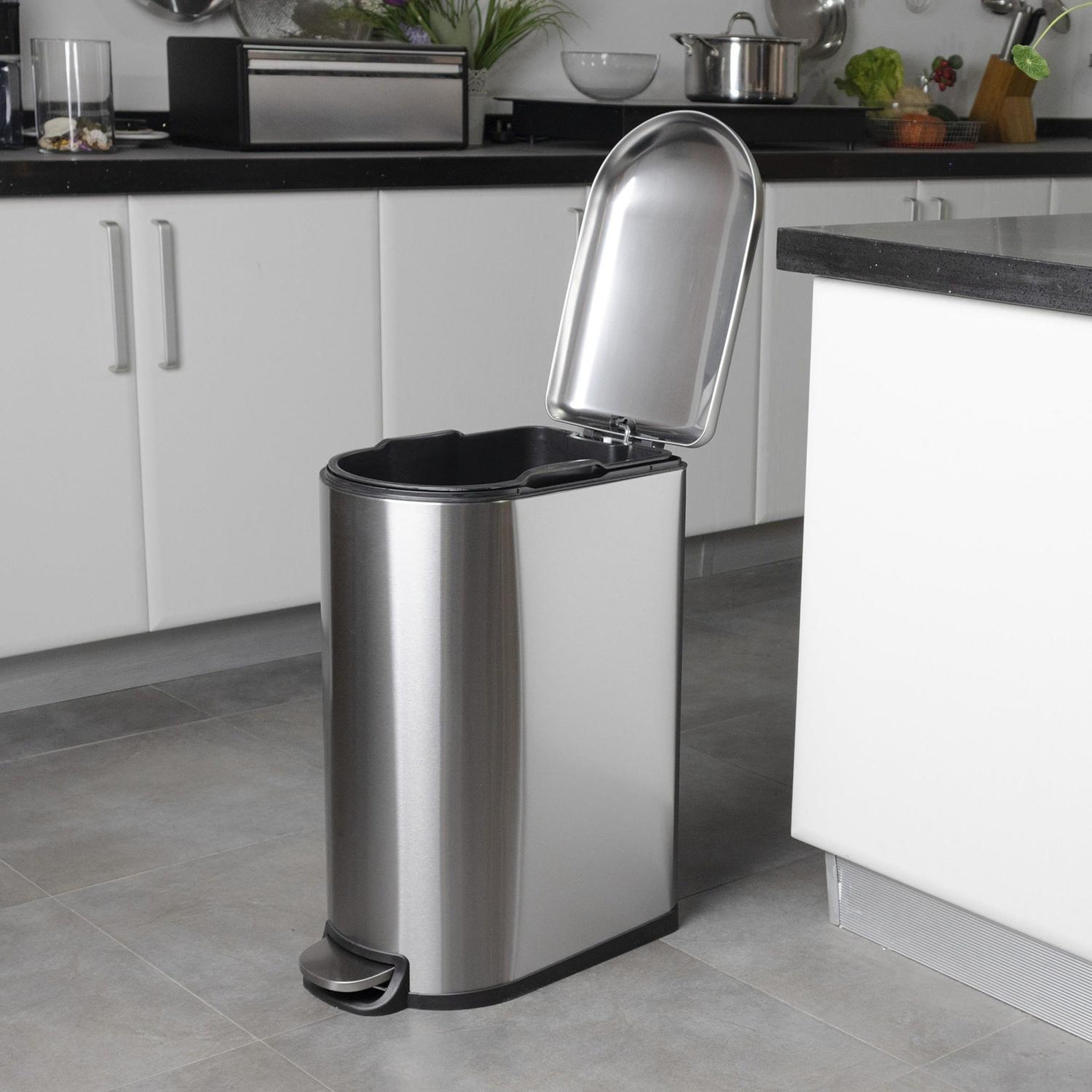 Voir la diapositive 4 : Kitchen move Poubelle à pédale inox argent 40l - bat-95976-002
