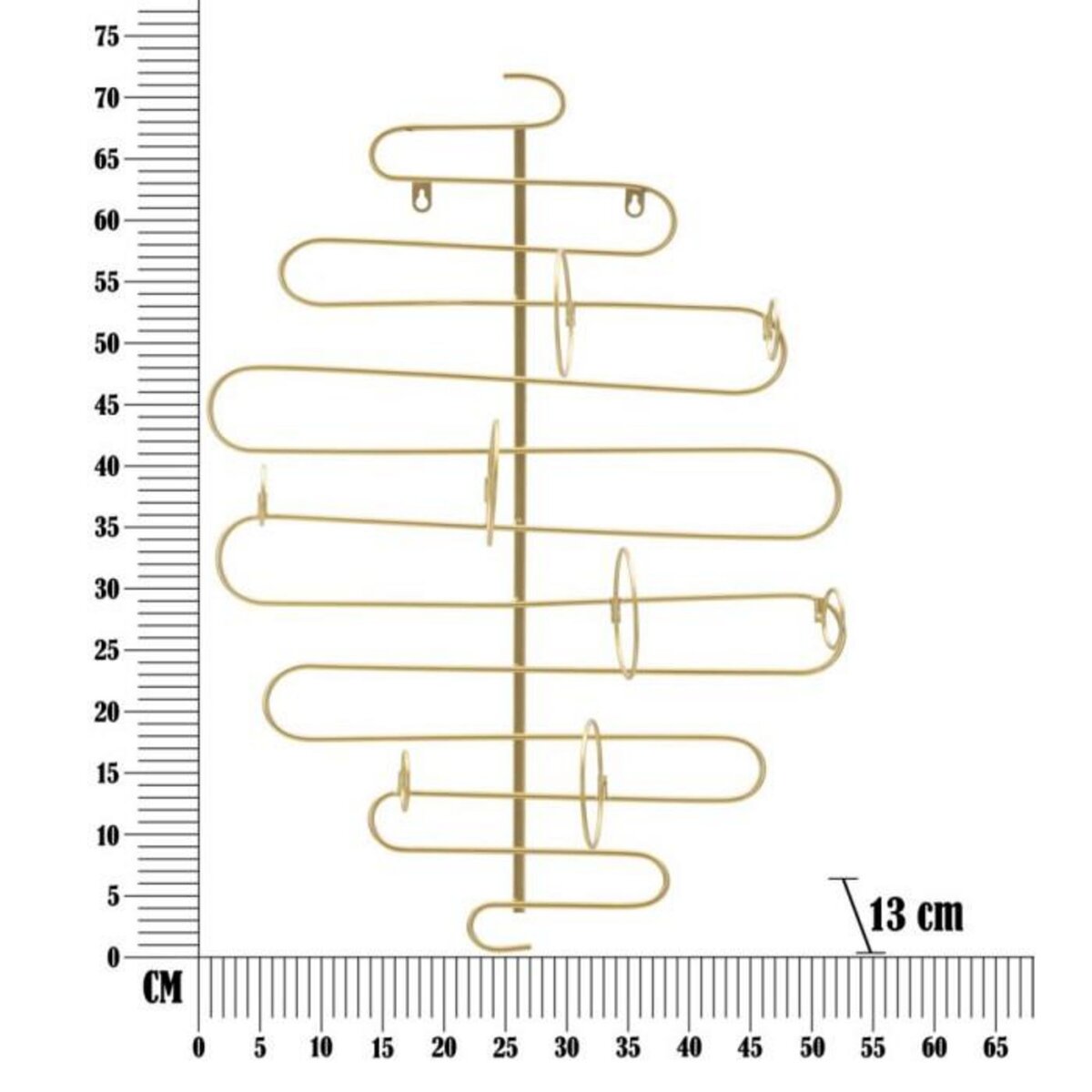 Paris Prix Porte-Bouteille Mural 4 Emplacements  Alid  72cm Or