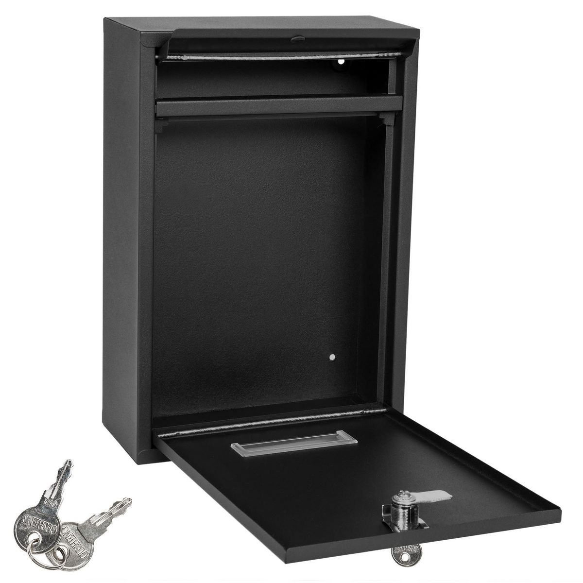 tectake Boîte aux lettres en Acier revêtu noir