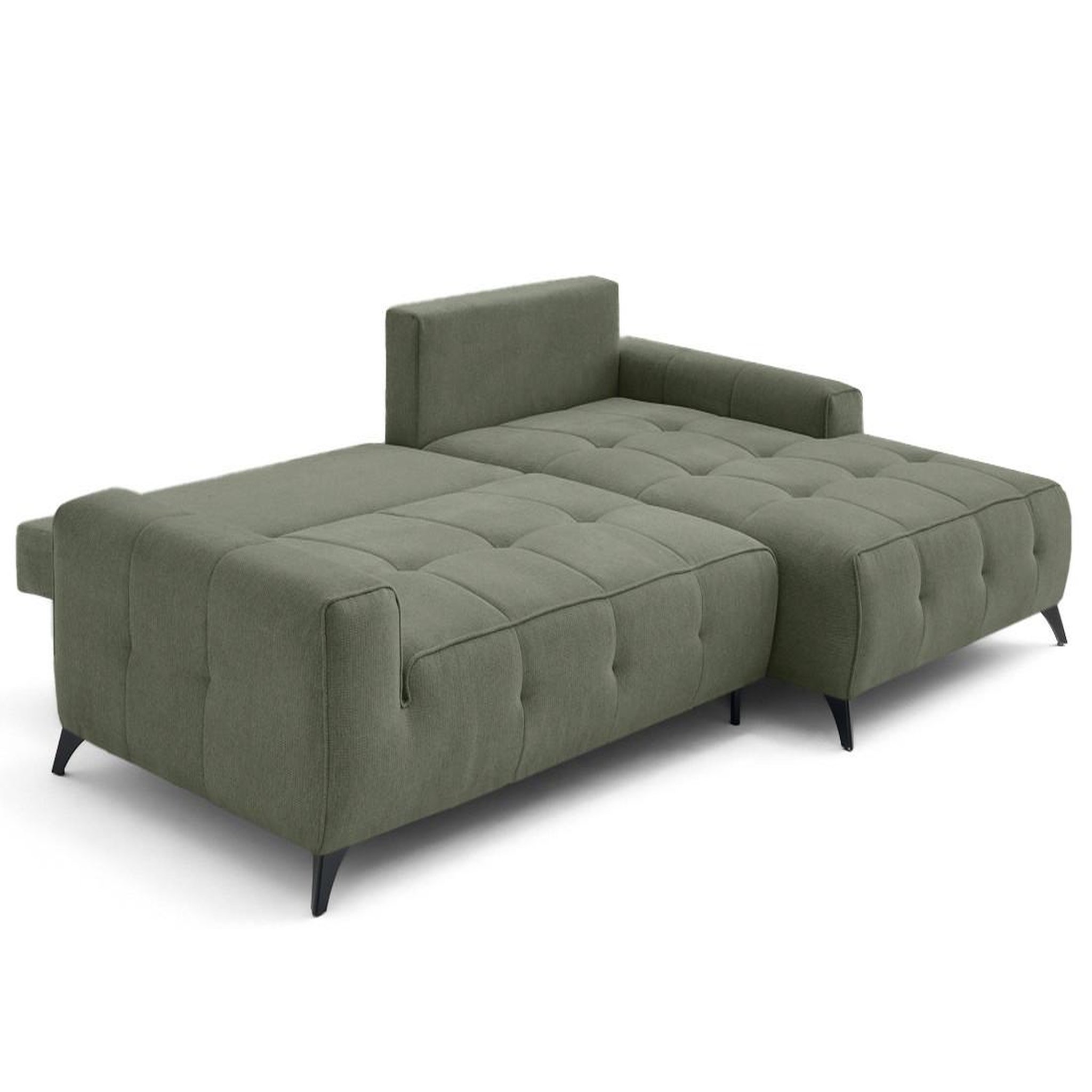 Voir la diapositive 2 : LISA DESIGN Rimini - canapé d'angle droit 4 places convertible avec coffre en tissu texturé